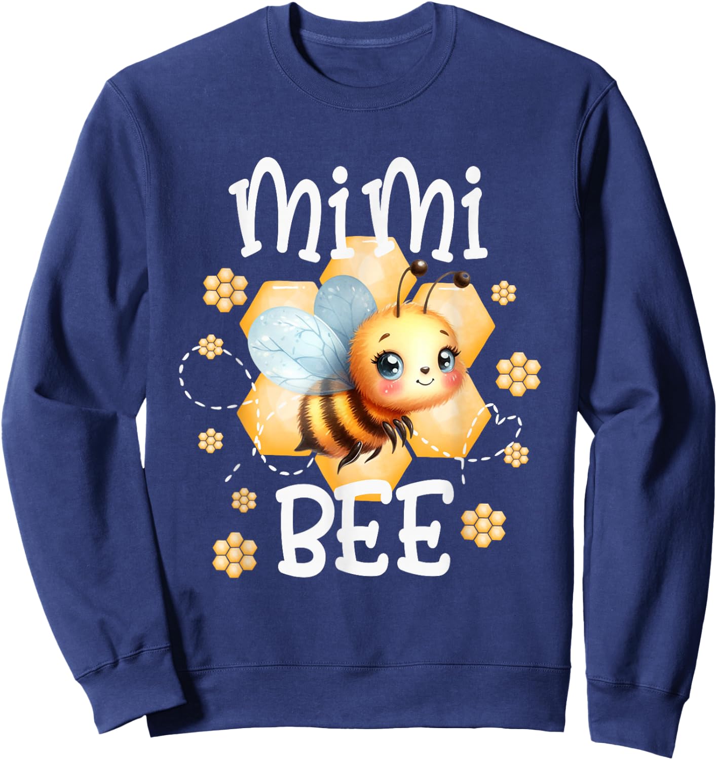 Bee Day Family Matching Birthday Party Shirt Bumblebee Mimi Sweatshirt - Sweatshirt | Navy