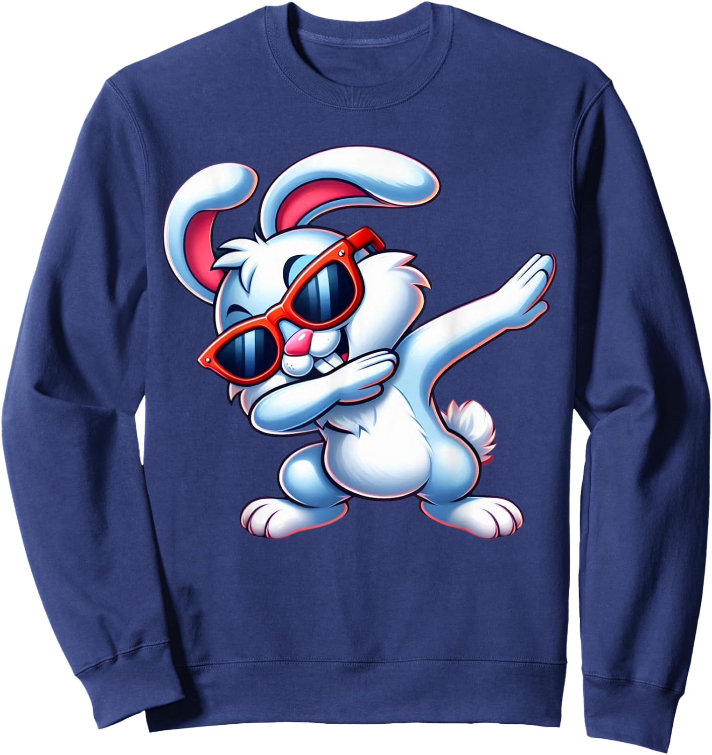 Dabbing Rabbit Easter Dab Dance Boys Girls Kids Bunny Sweatshirt - Sweatshirt | Navy
