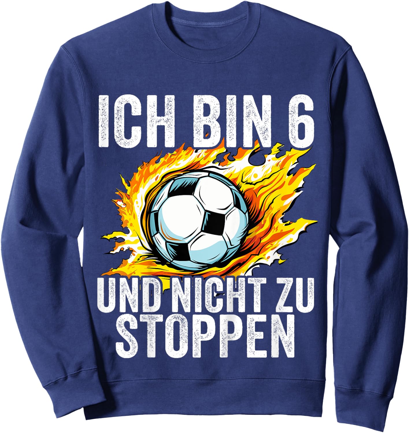 Kinder 6. Geburtstag Jungs 6 Jahre Junge Fußball Fußballer Sechs Sweatshirt - Sweatshirt | Navy