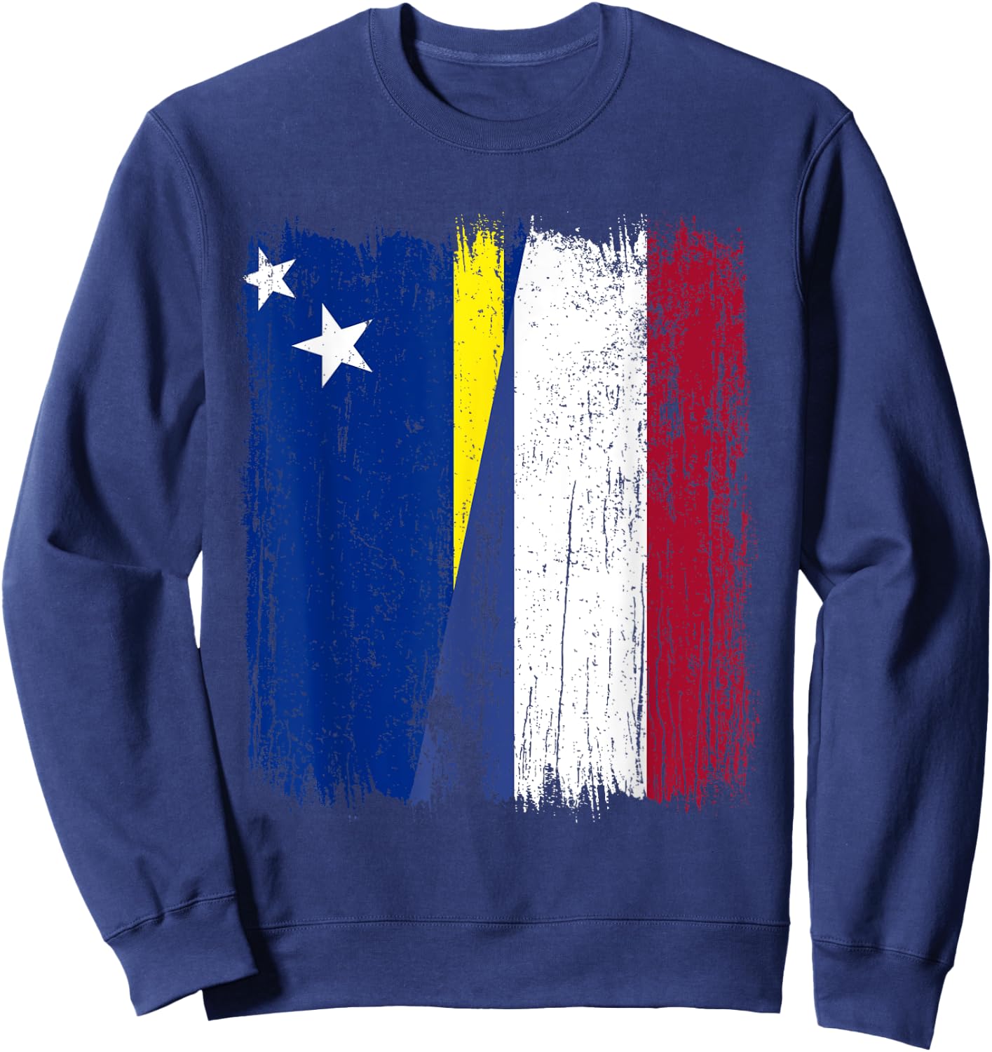 Curacao Holland Half Flag Curacaoan Dutch Heritage Sweatshirt - Sweatshirt | Navy