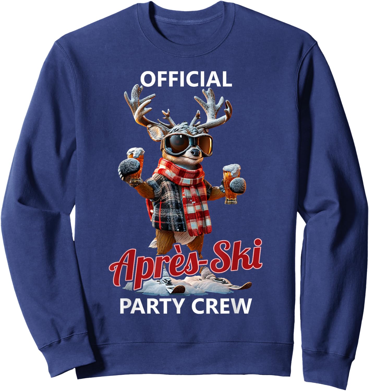 Skiing Official Après-Ski Party Crew Sweatshirt - Sweatshirt | Navy