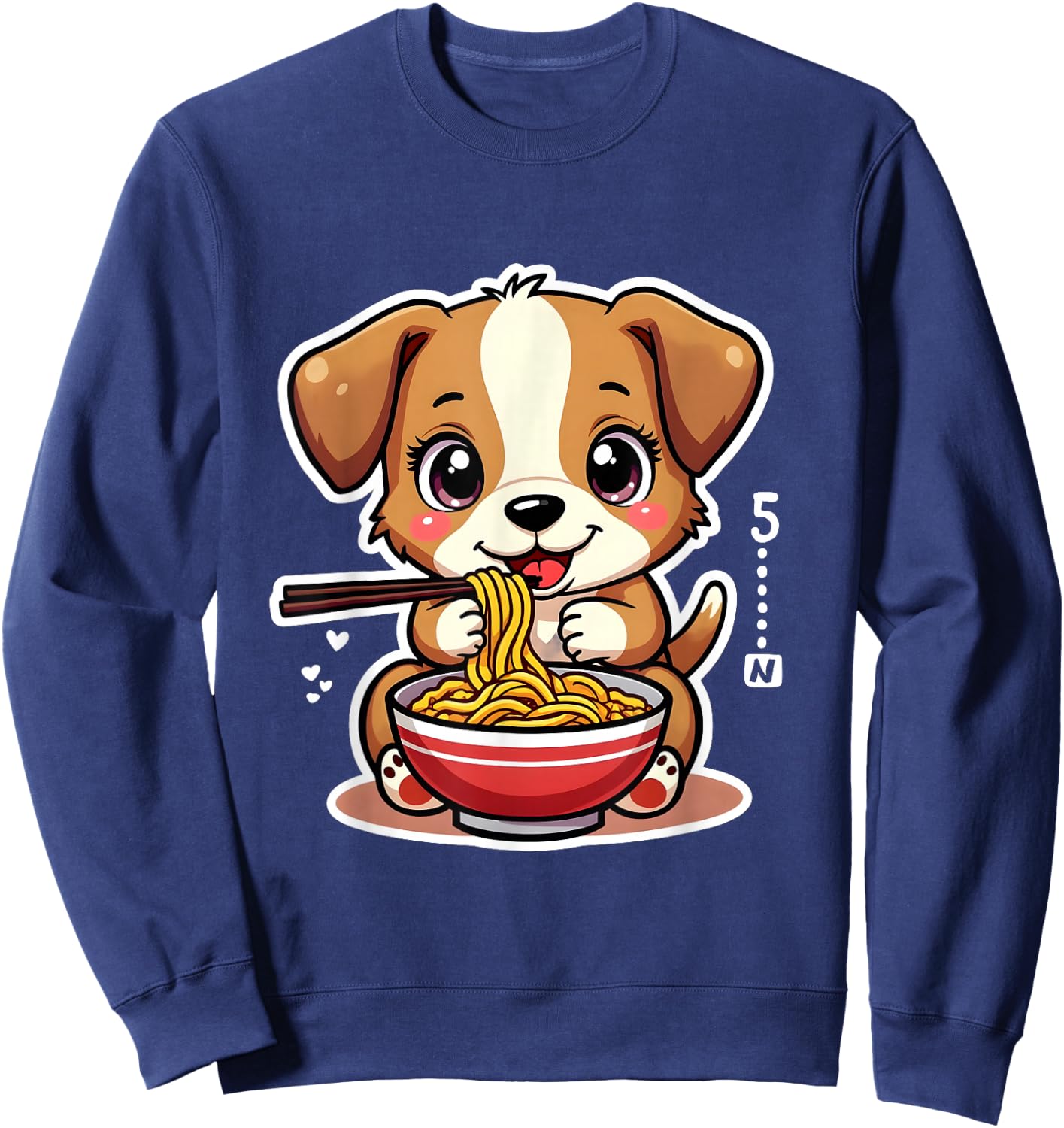 Ramen Dog Anime - Kawaii Otaku Clothes Manga Clothes , Black, S Sweatshirt - Sweatshirt | Navy