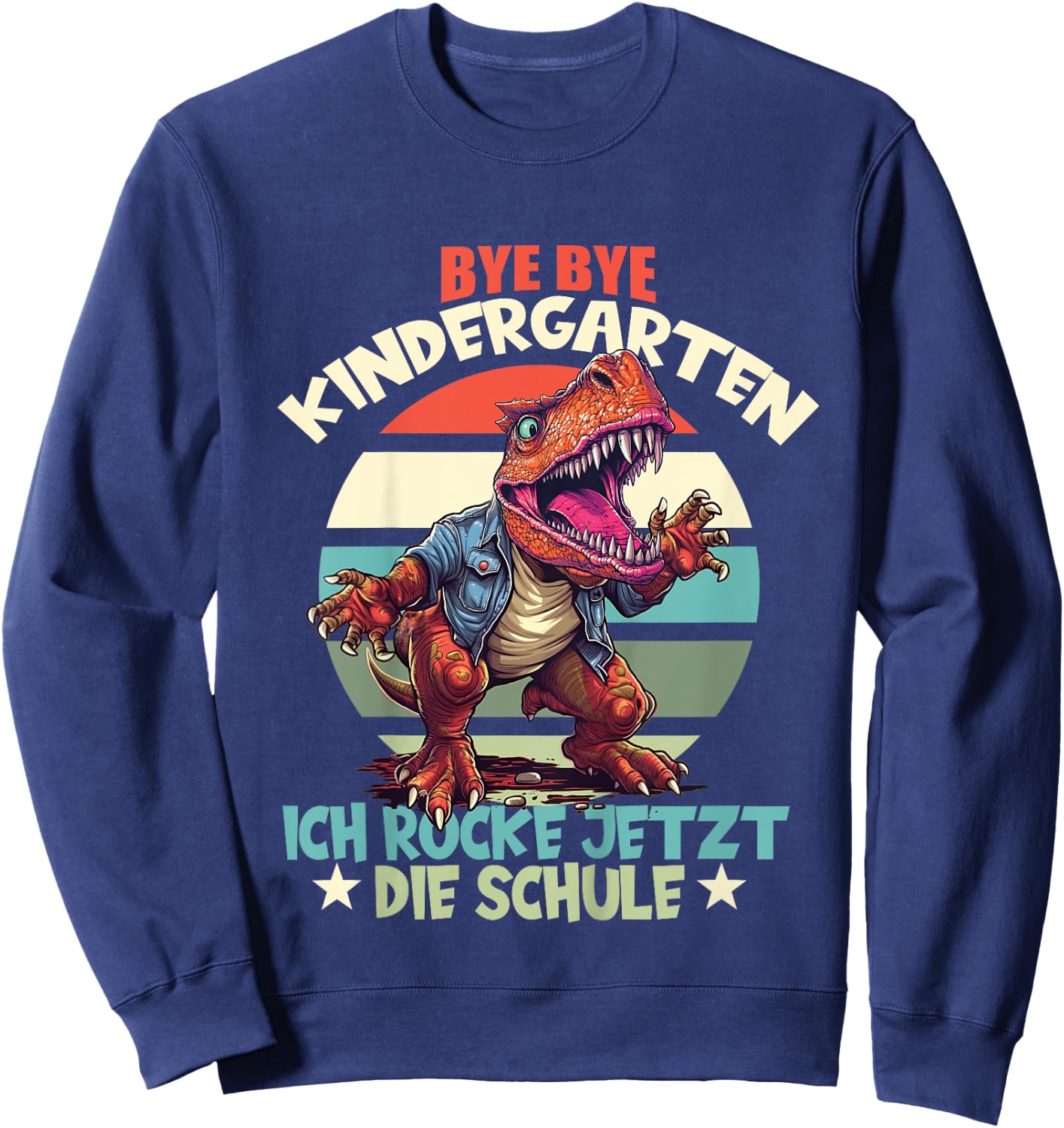 Children's Bye Bye Nursery with Dino Schulkind Zur First Day of School, black Sweatshirt - Sweatshirt | Navy