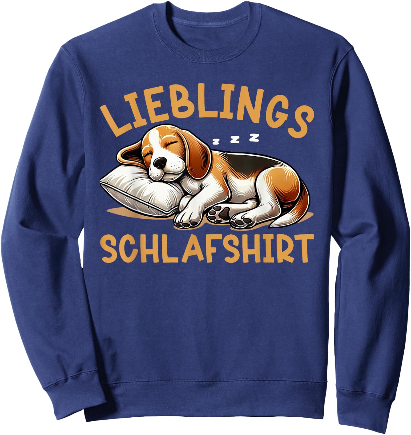 Official Sleep Shirt Funny Beagle Dog Pyjama , black Sweatshirt - Sweatshirt | Navy