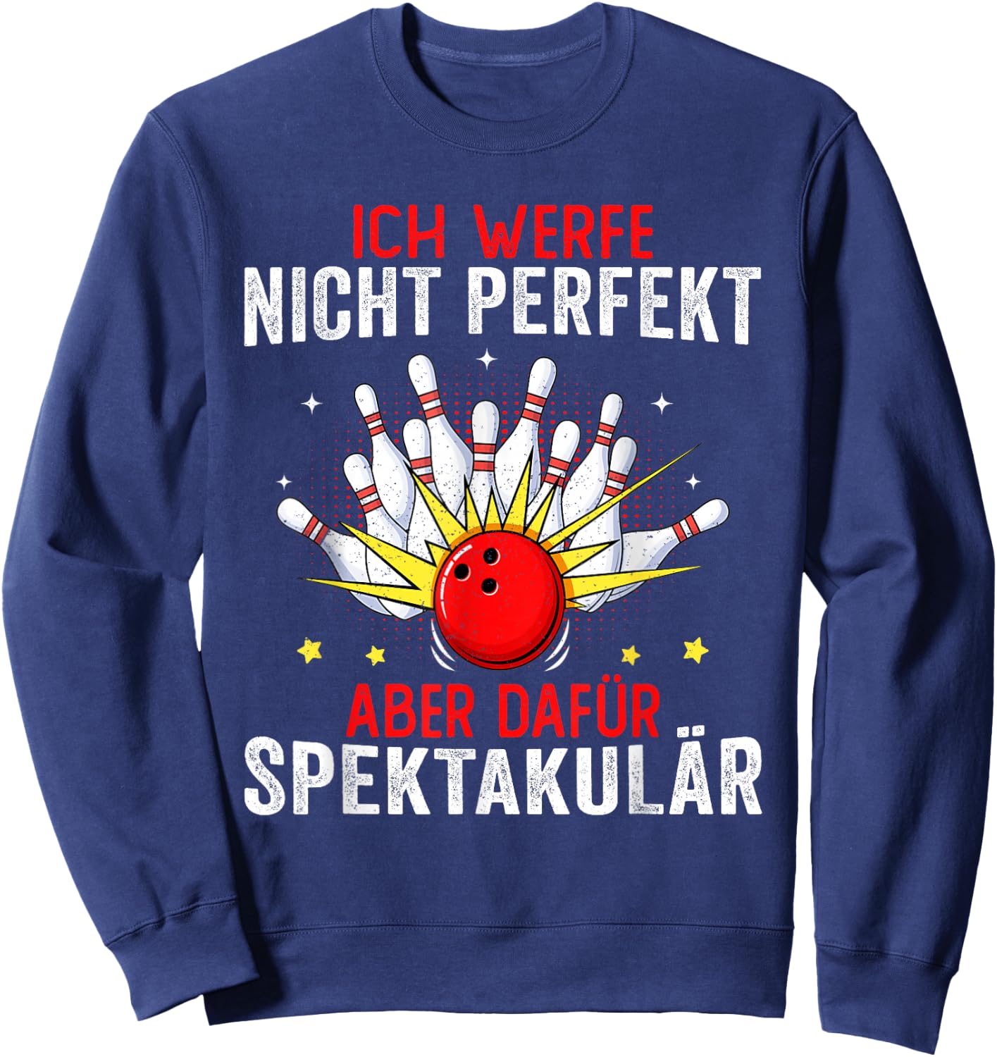 Bowling Ball Bowling Shirt Men Women Funny Bowling , black Sweatshirt - Sweatshirt | Navy