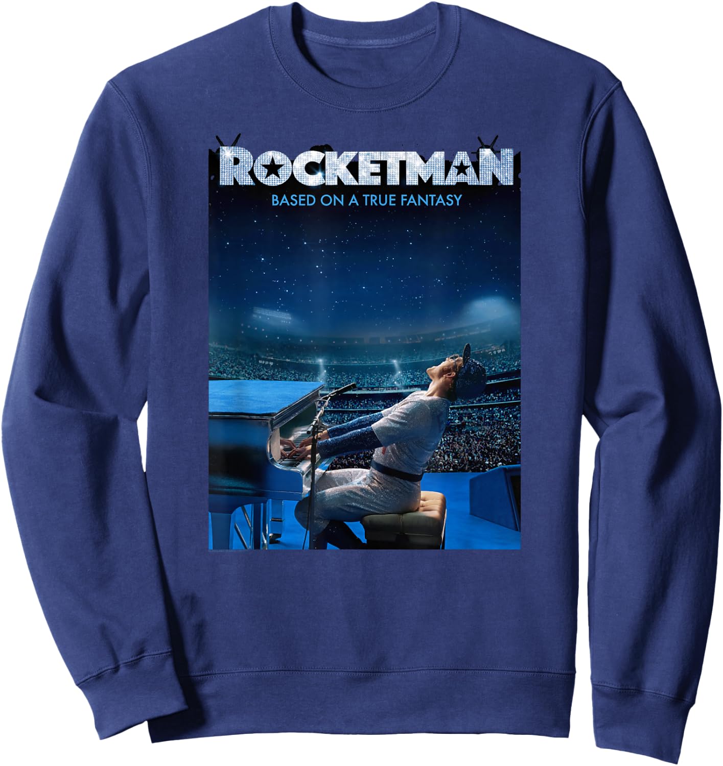 Elton John Rocketman Starry Night Movie Print , grey, S Sweatshirt - Sweatshirt | Navy