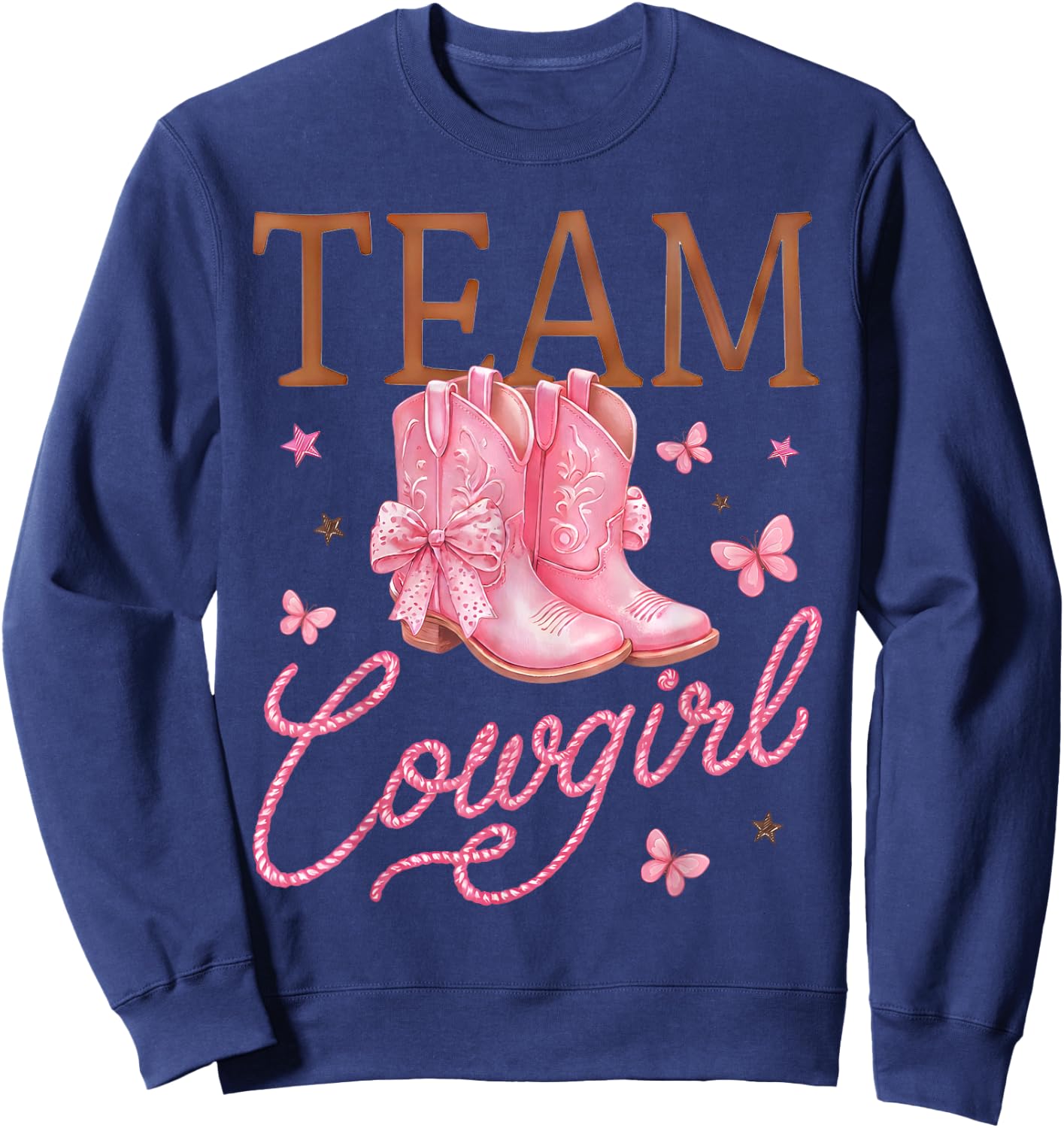 Cowboy Or Cowgirl Team Girl Boy Western Gender Reveal Family Sweatshirt - Sweatshirt | Navy