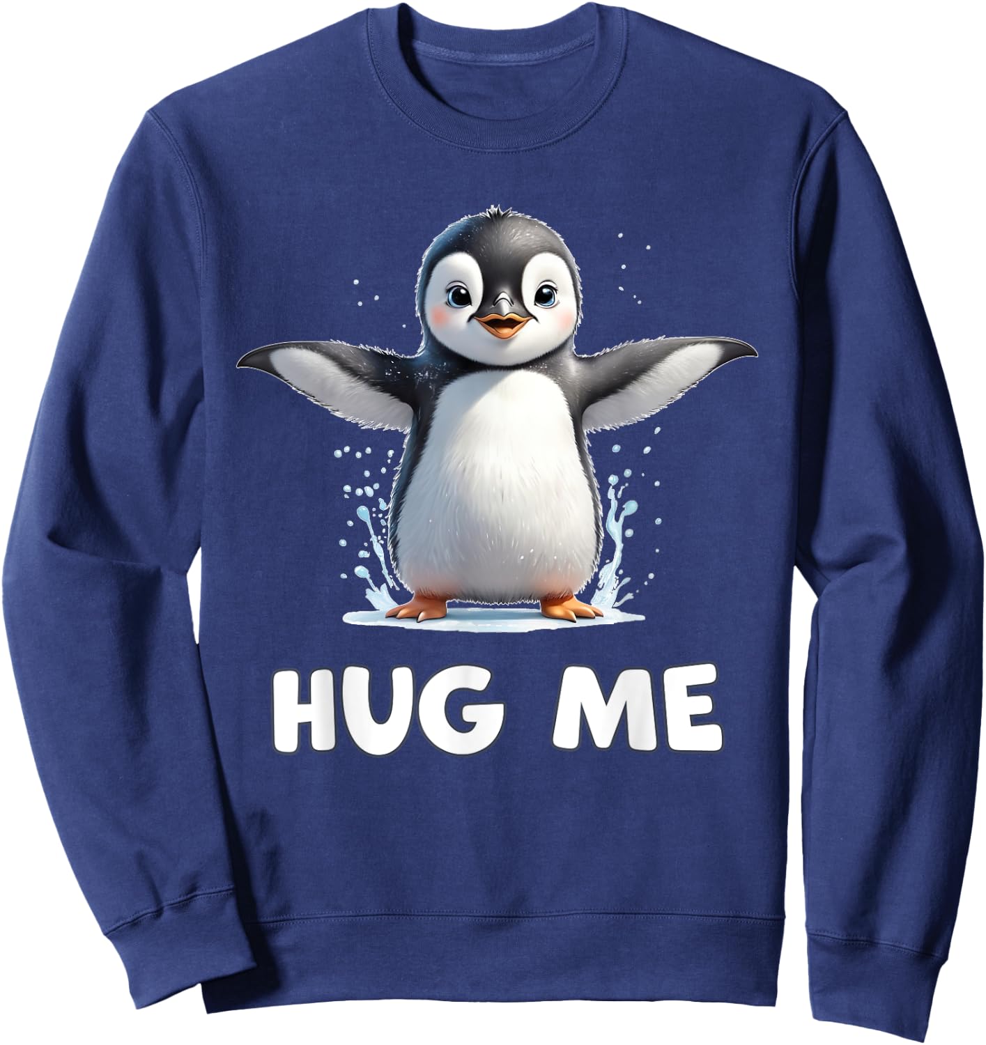 Cute Penguin Hug Me Sweatshirt - Sweatshirt | Navy