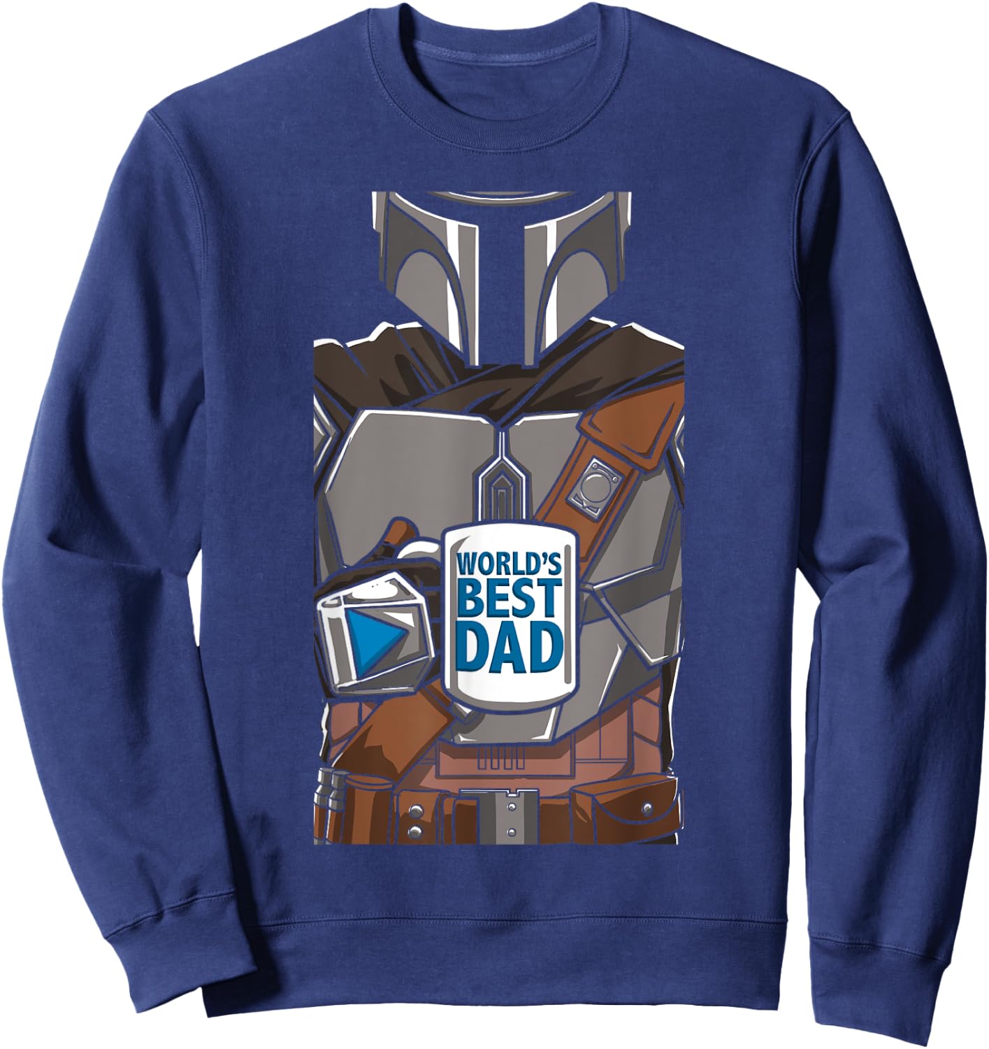 Star Wars The Mandalorian Father's Day World's Best Dad Mug Sweatshirt - Sweatshirt | Navy