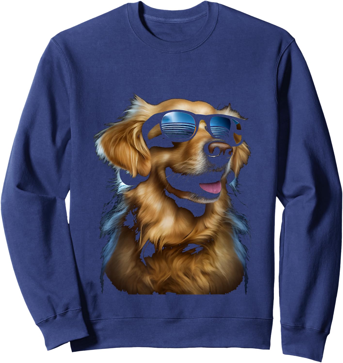 Golden retriever dog sunglasses dog fans retriever fans Sweatshirt - Sweatshirt | Navy