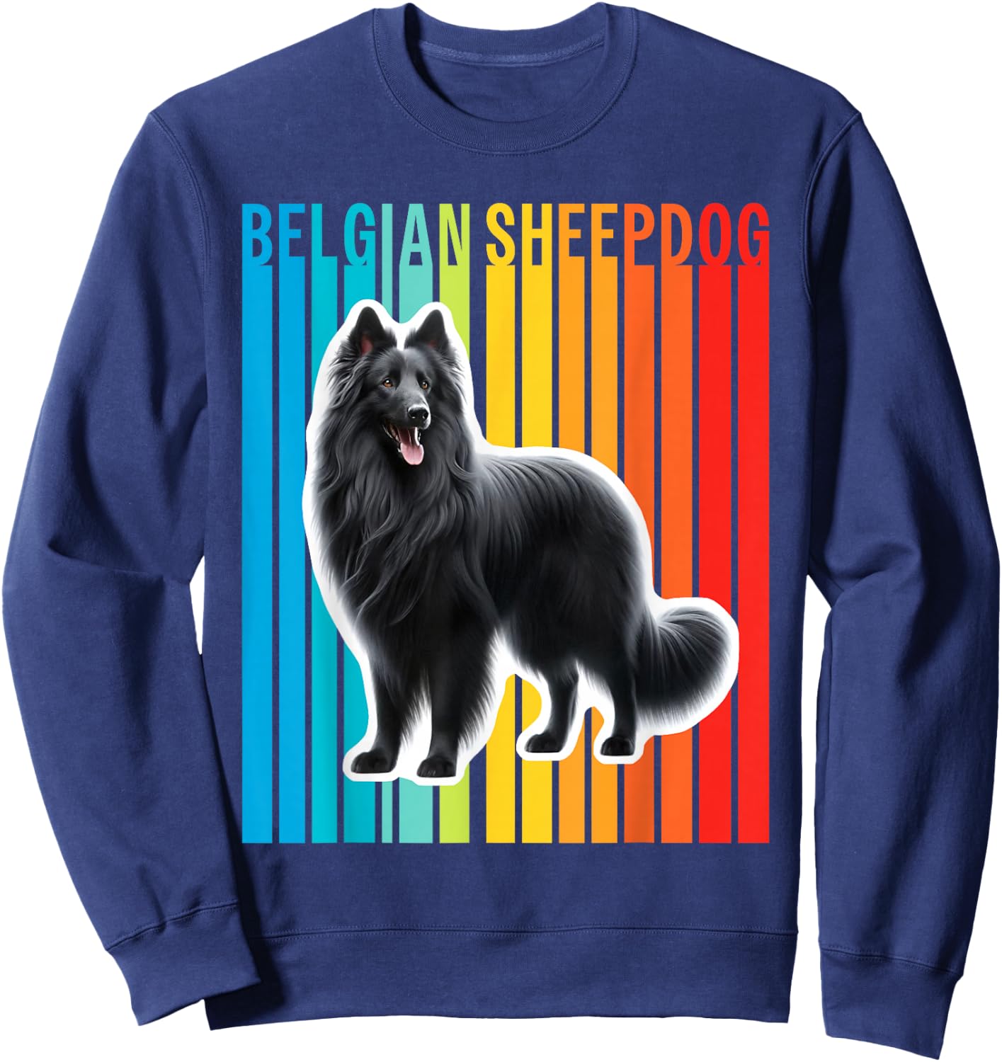 Colorful Belgian Sheepdog Sweatshirt - Sweatshirt | Navy