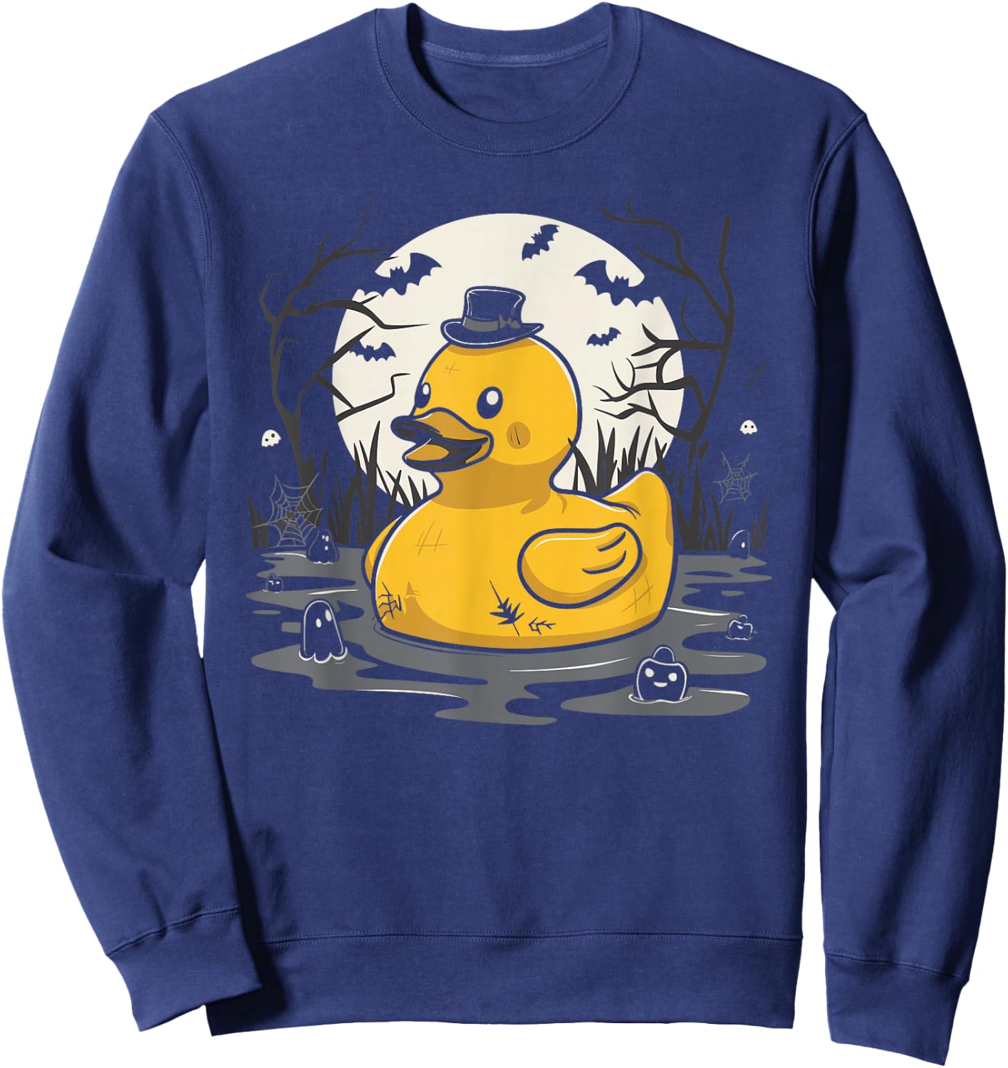 Rubber Duck Halloween Bath Duck Pumpkin Sweatshirt - Sweatshirt | Navy