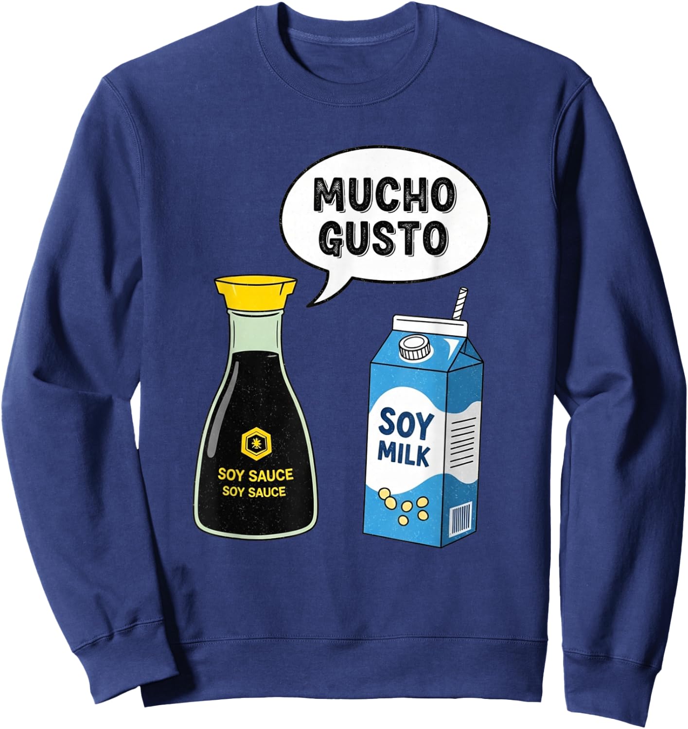 Mucho Gusto Soy Sauce Bilingual Teacher Milk Tea Sweatshirt - Sweatshirt | Navy