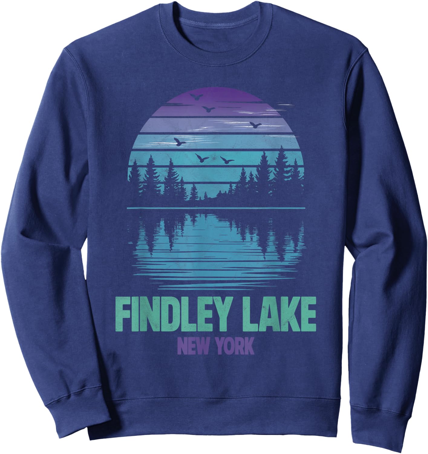 Findley Lake New York Outdoors Vintage Sweatshirt - Sweatshirt | Navy