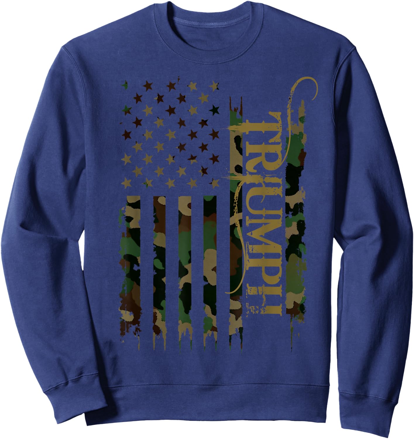 Triumph United States Distressed Camo US Flag , black Sweatshirt - Sweatshirt | Navy