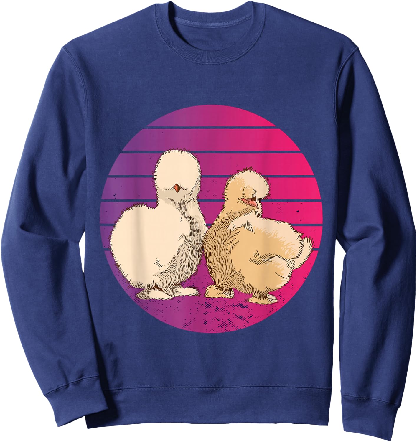 Silkies Vintage Silkie Chicken Silk Hen Retro animals nature Sweatshirt - Sweatshirt | Navy