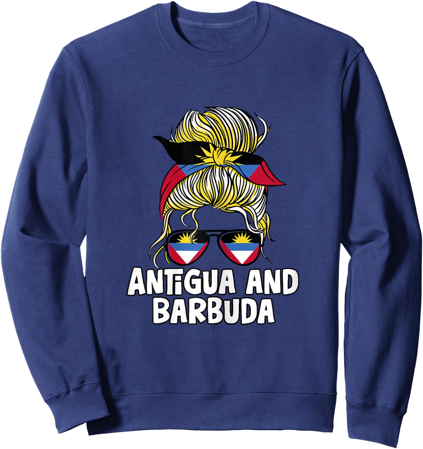 Antigua and Barbuda Girl African Girls Flag Sweatshirt - Sweatshirt | Navy