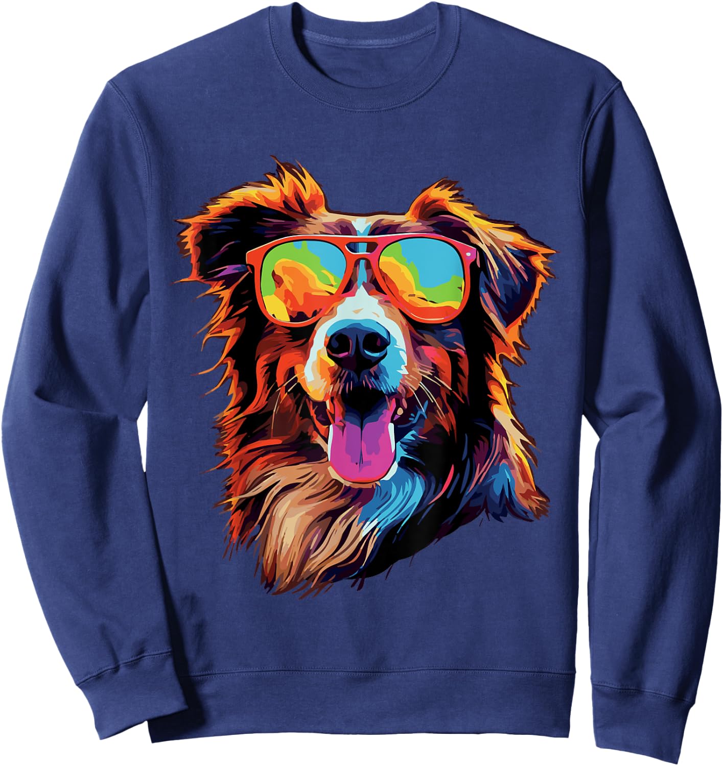 Australian Shepherd Sunglasses Aussie Sweatshirt - Sweatshirt | Navy
