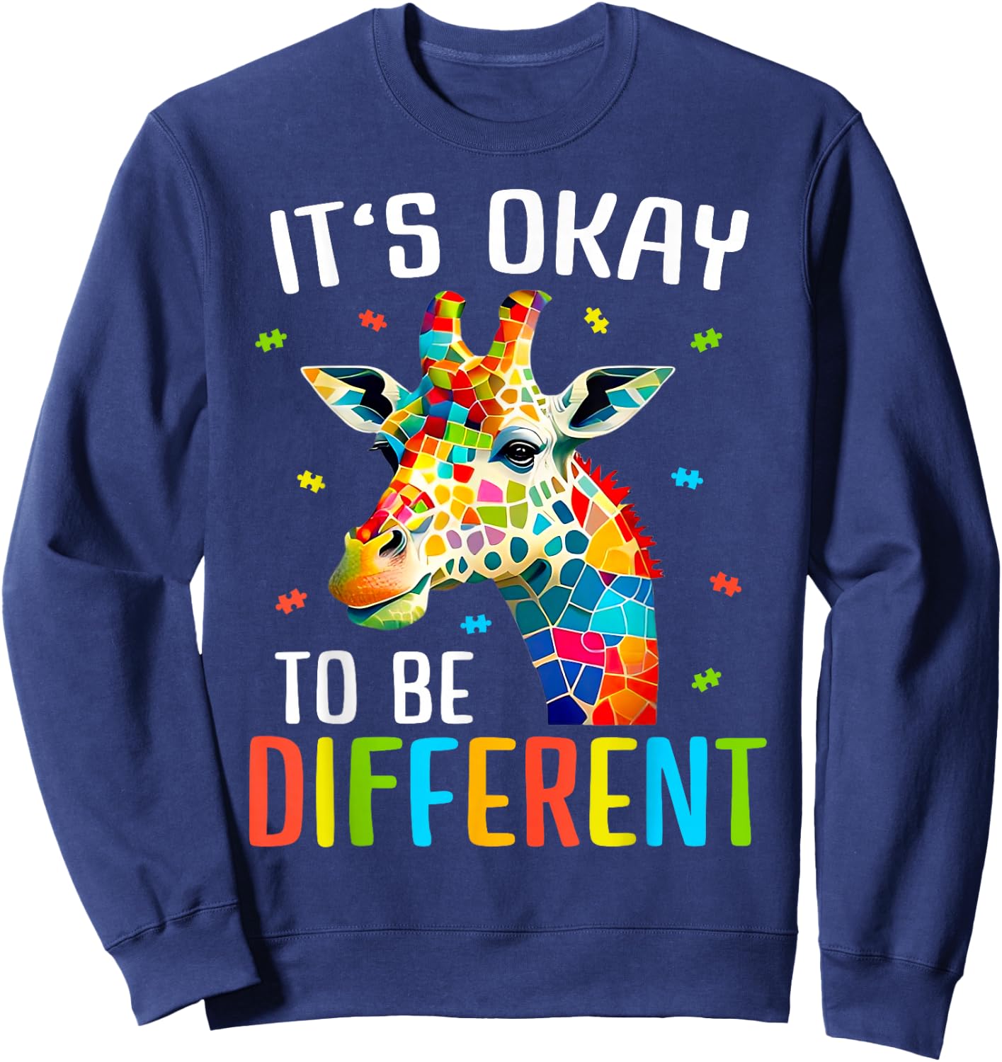 Giraffe Acceptance Children's Boys Girls Its Ok To Be Different Sweatshirt - Sweatshirt | Navy