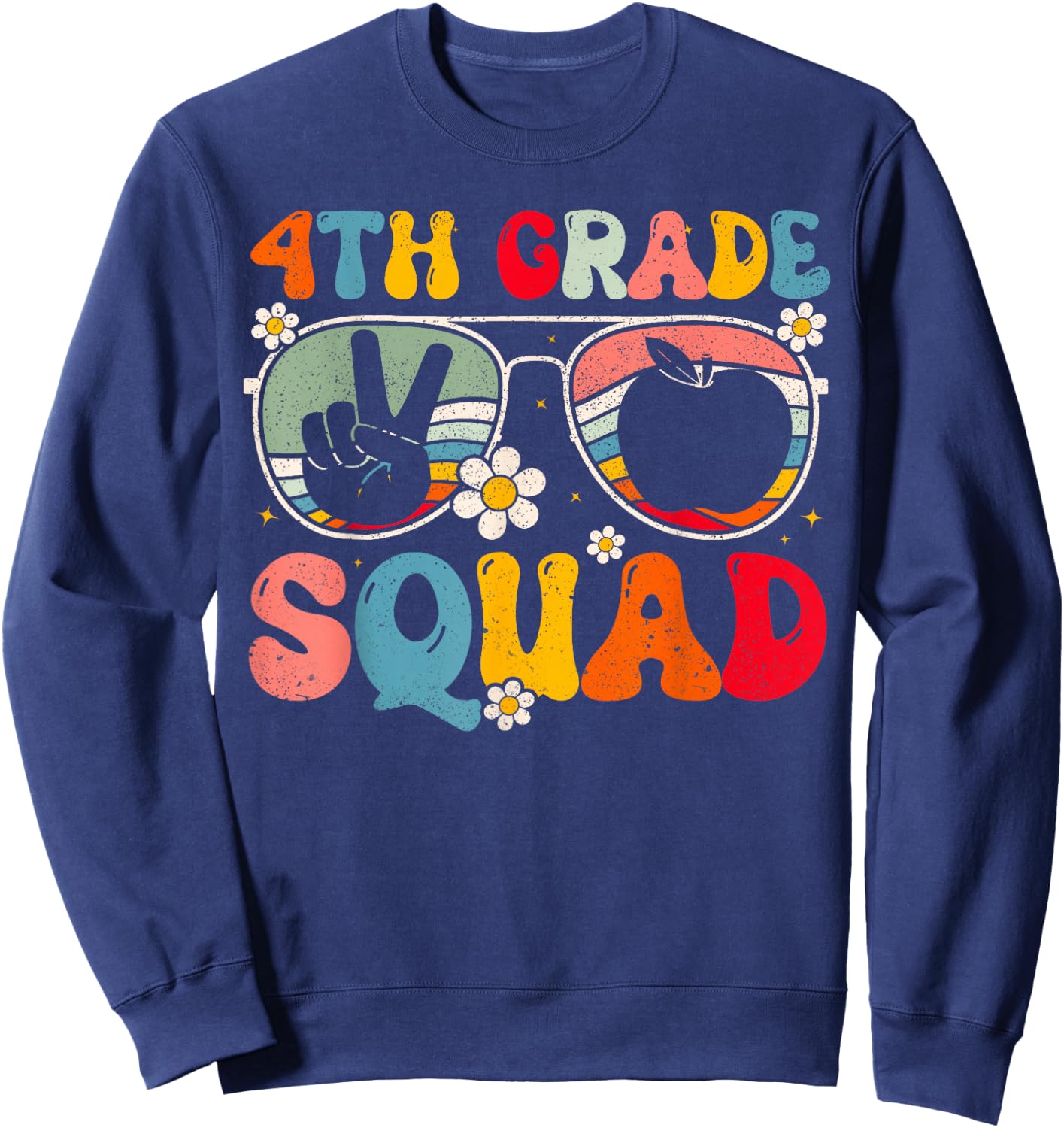 4th Grade Squad Fourth Grade Teacher Student Back To School Sweatshirt - Sweatshirt | Navy