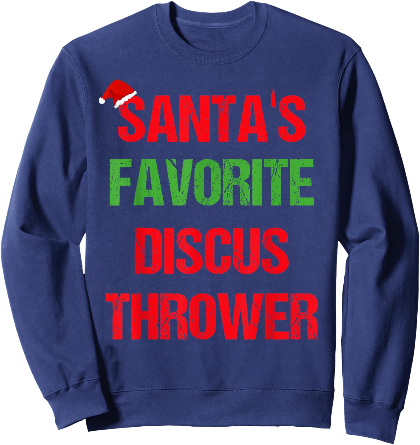 Discus Thrower Funny Pajama Christmas Gift Sweatshirt - Sweatshirt | Navy
