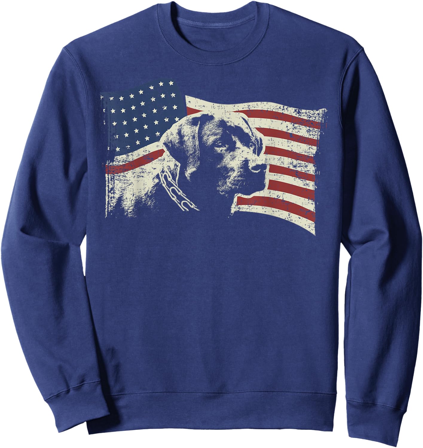 Patriotic USA Flag Black Labrador Gift Lab Owners Sweatshirt - Sweatshirt | Navy