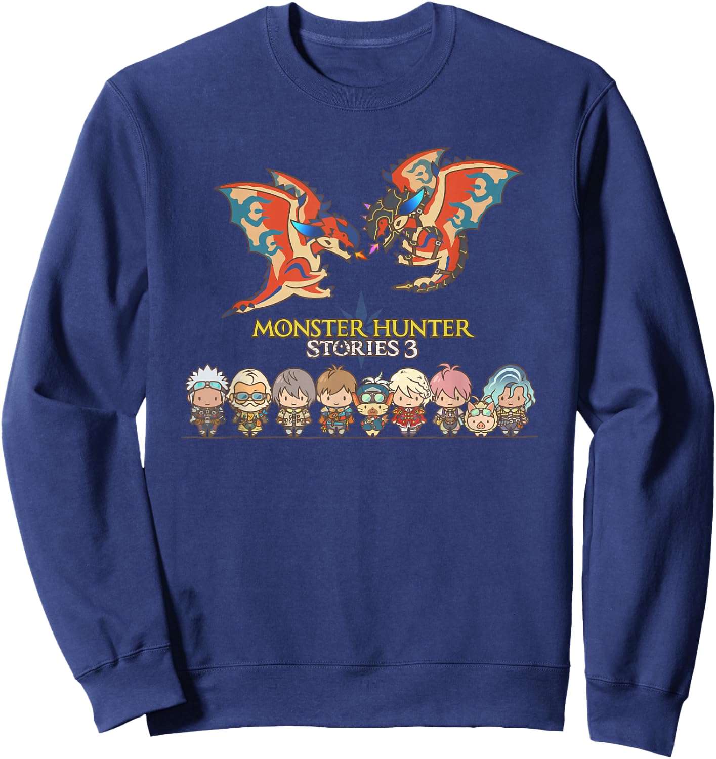 Monster Hunter Stories 3 Chibi Art FP Sweatshirt - Sweatshirt | Navy