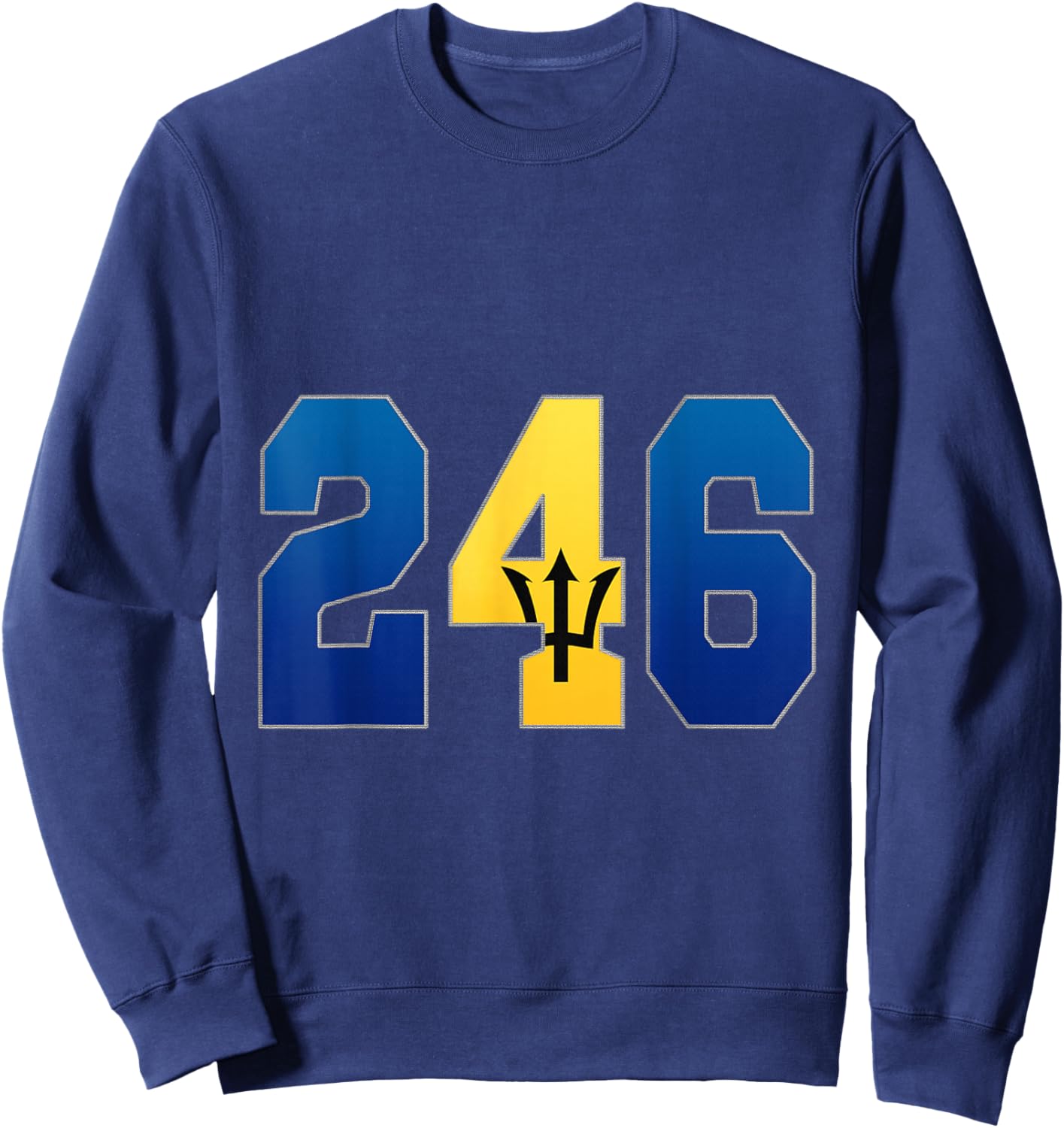 Bajan shirt Barbados shirt area country code 246 Sweatshirt - Sweatshirt | Navy