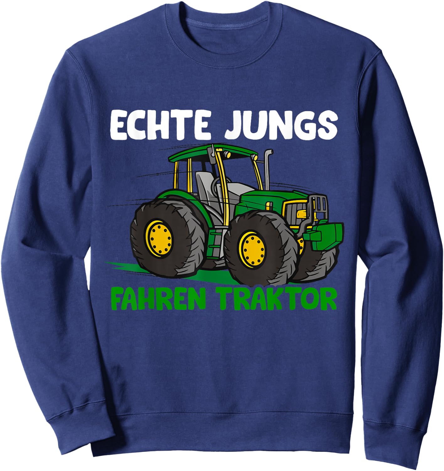 Children's with German Text "Echte Jungs fahren" ("Echte Boys"), black, s Sweatshirt - Sweatshirt | Navy