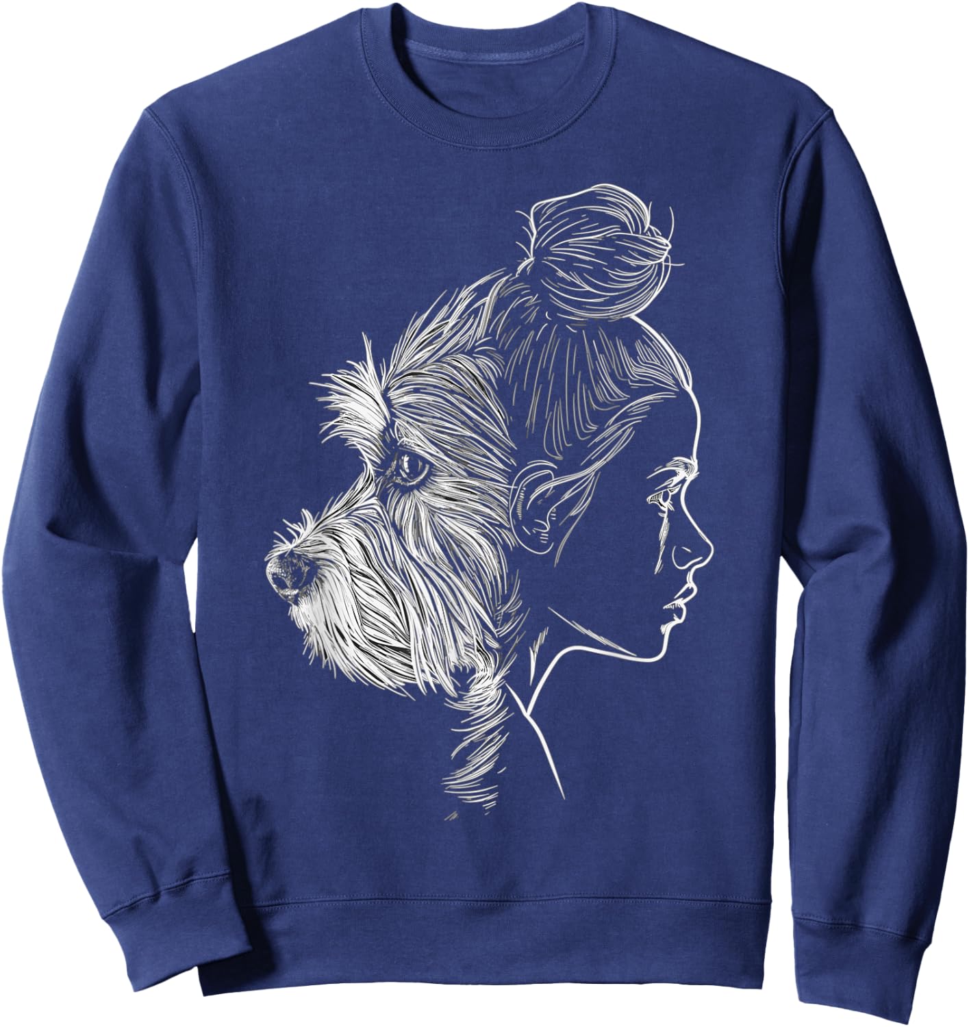 Schnauzer Mom Dog Art Schnauzer Lover Mother's Day Sweatshirt - Sweatshirt | Navy