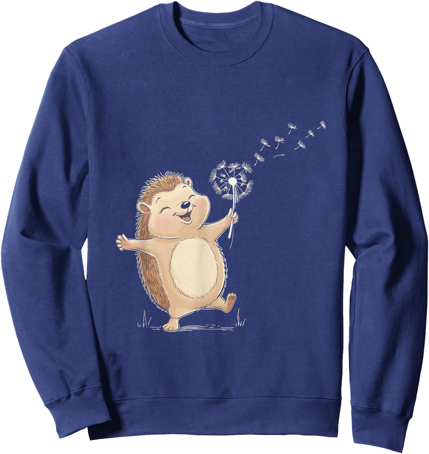 Hedgehogs Lover Hedgehog Holding A Dandelion Flower Animal Sweatshirt - Sweatshirt | Navy