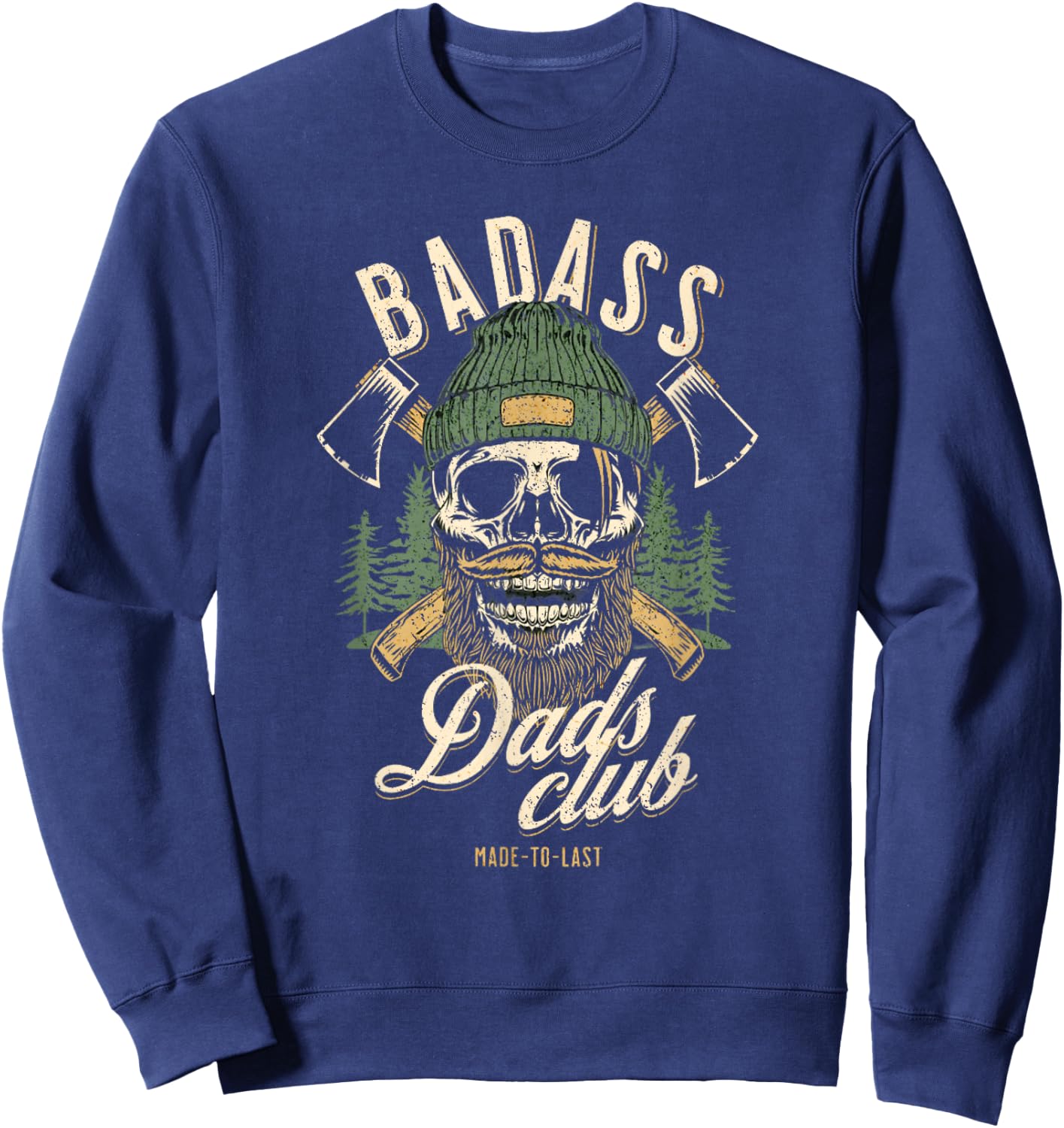Badass Dads Club T Funny Birthday Stepdad T Sweatshirt - Sweatshirt | Navy