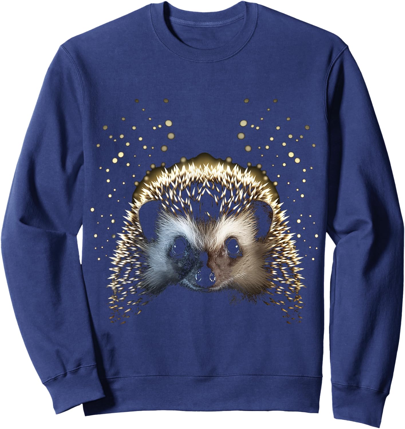 Hedgehog Animal Art Graphic Hedgehog , Black, S Sweatshirt - Sweatshirt | Navy
