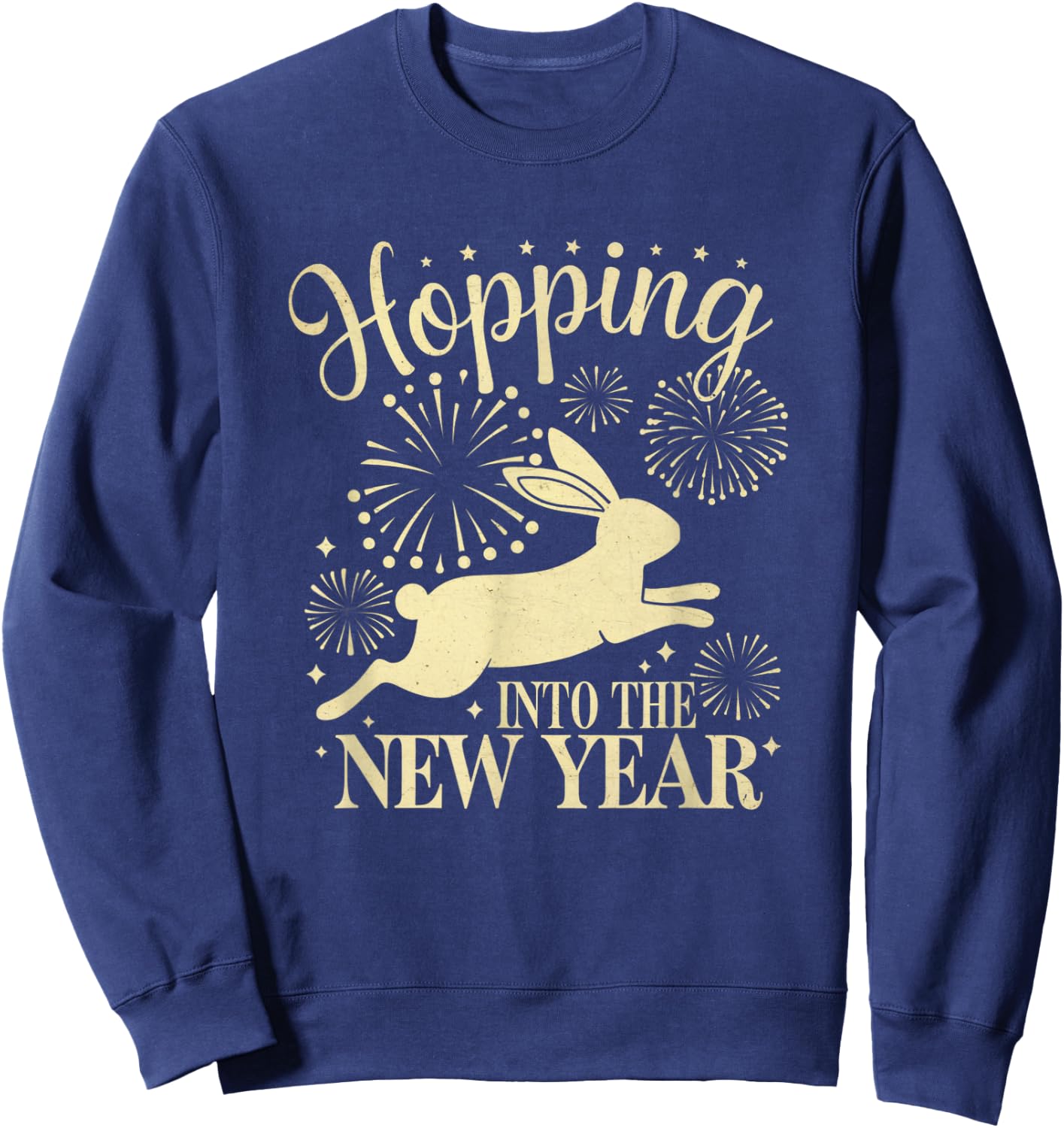 Hopping Into the New Year Festive Bunny Joy Sweatshirt - Sweatshirt | Navy