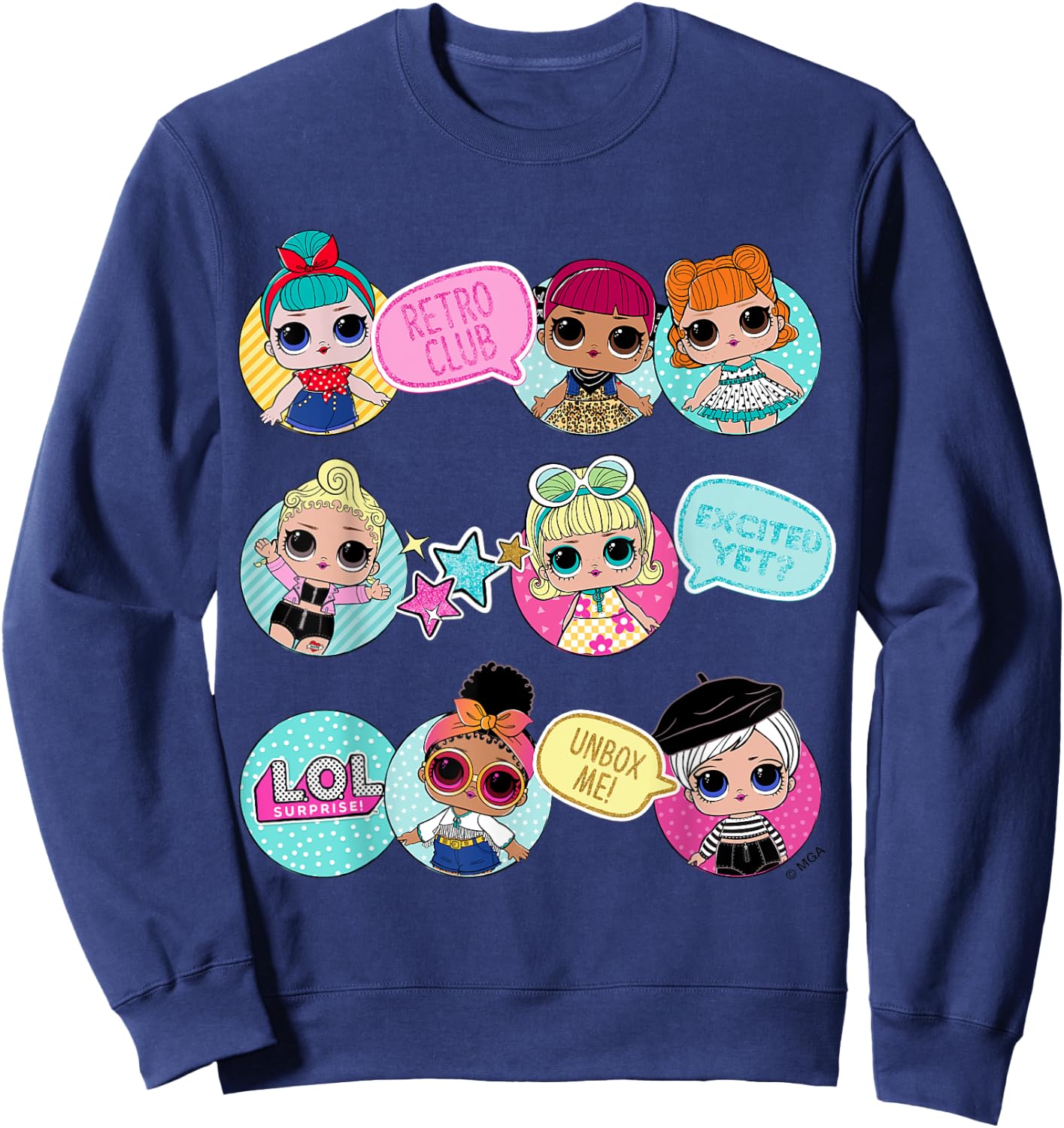 L.O.L. Surprise! Retro Club Aufgeregt, doch nicht? Unbox Me! , blue Sweatshirt - Sweatshirt | Navy