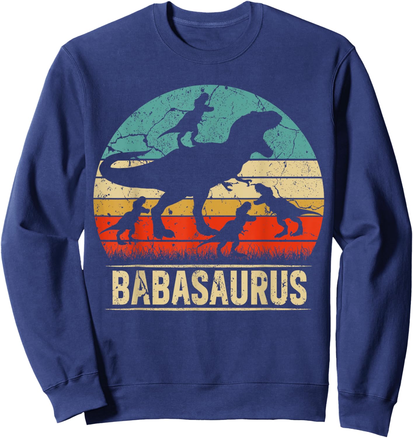 Baba Dinosaur T Rex Babasaurus 4 kids Family Matching Sweatshirt - Sweatshirt | Navy