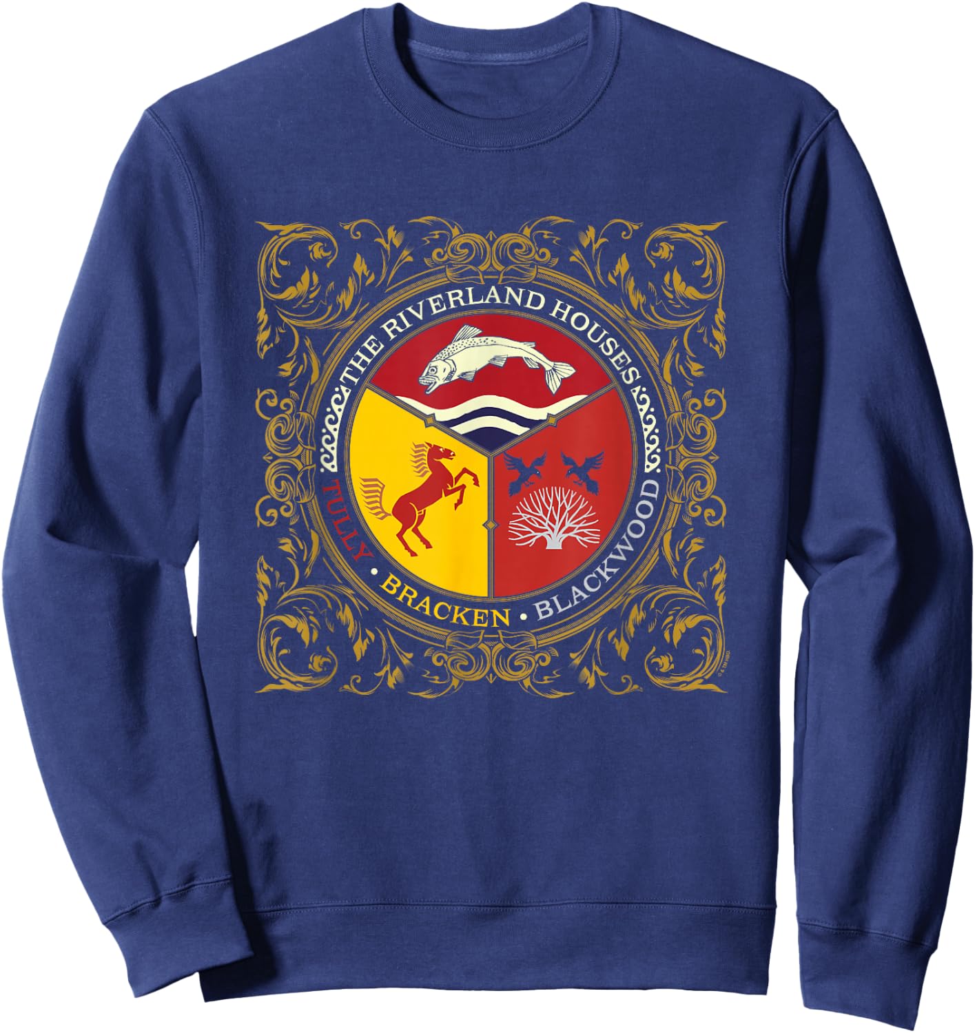Game Of Thrones Riverland Houses Tully Bracken Blackwood Sweatshirt - Sweatshirt | Navy