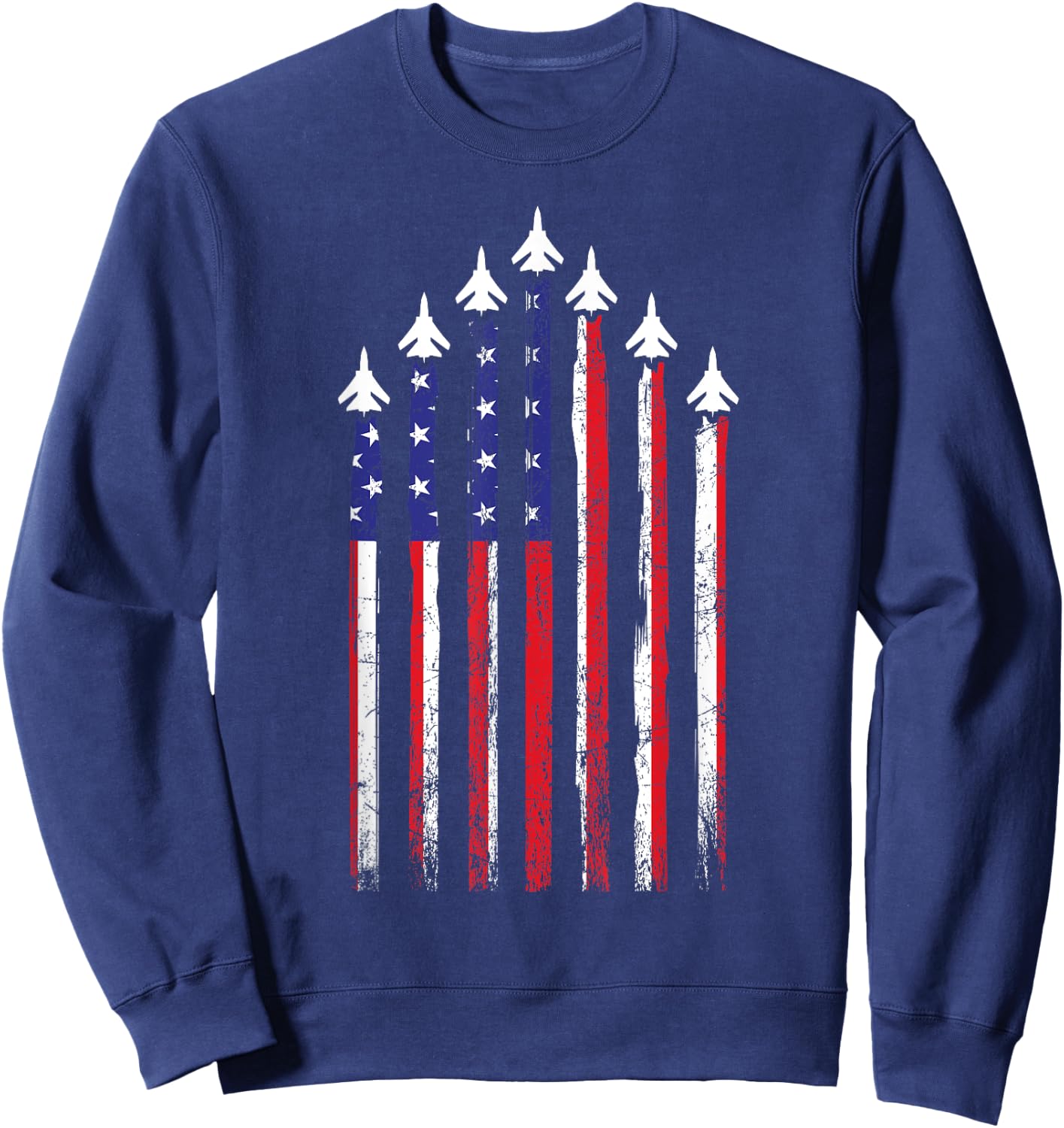 Air Force US Veterans 4th of July American Flag independence Sweatshirt - Sweatshirt | Navy