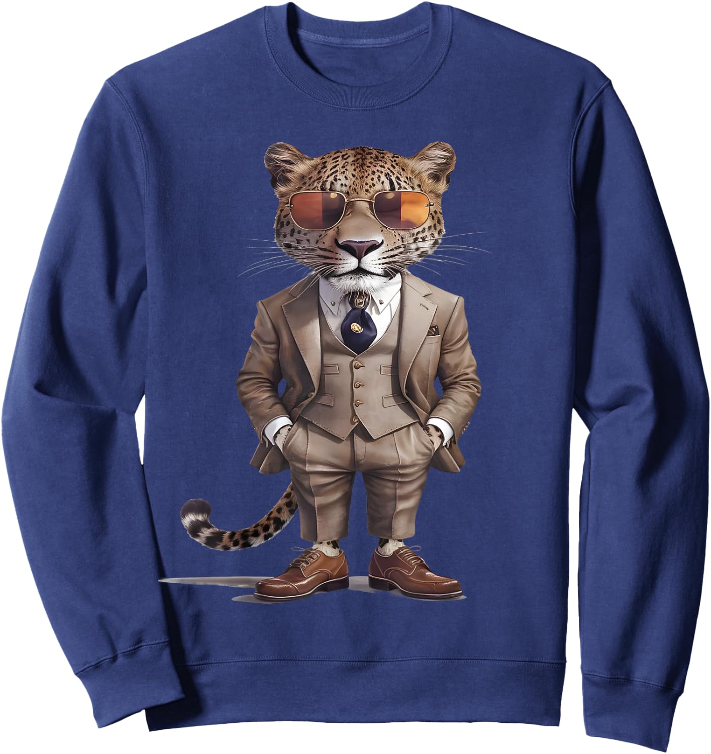 Leopard Men's Women's Leopard in Suit Leopard , black Sweatshirt - Sweatshirt | Navy