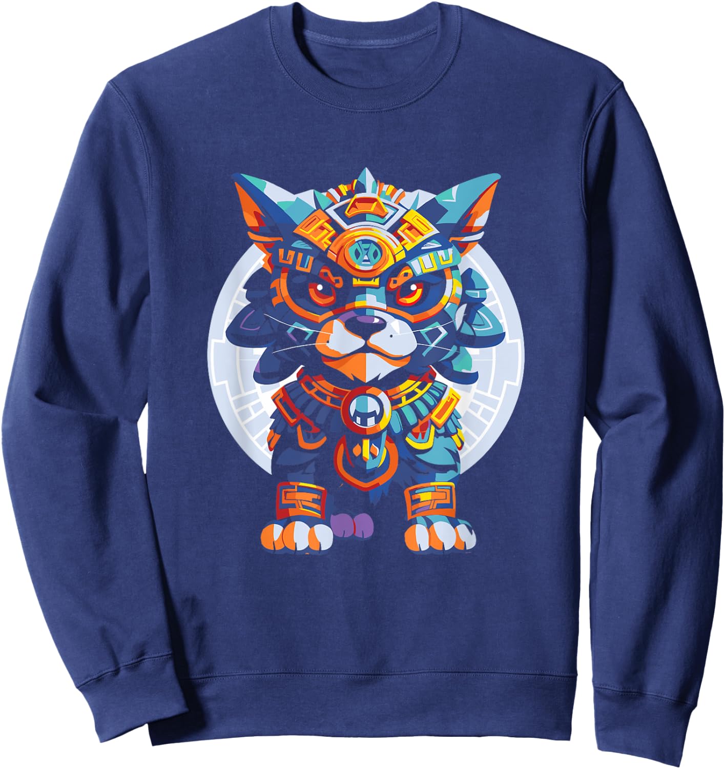Aztec Jaguar Warrior Aztec Culture Mayan Indigenous Sweatshirt - Sweatshirt | Navy