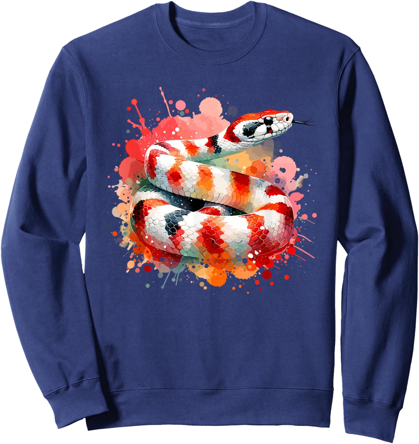 Watercolor Milk Snake Animal Snake Owner Reptile Milk Snake Sweatshirt - Sweatshirt | Navy