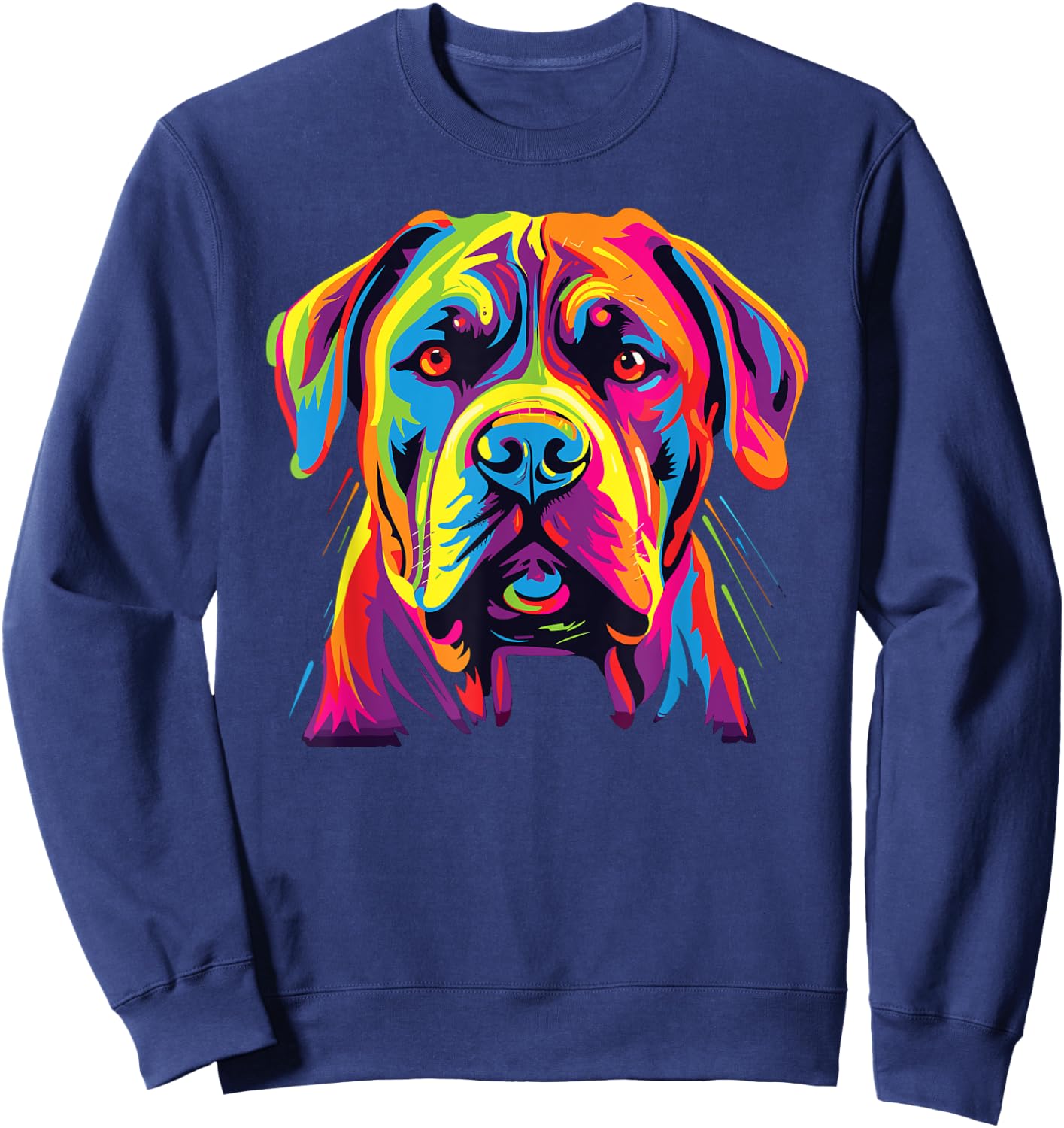 Watercolor Colorful Boerboel Dog Men Women Kids Sweatshirt - Sweatshirt | Navy