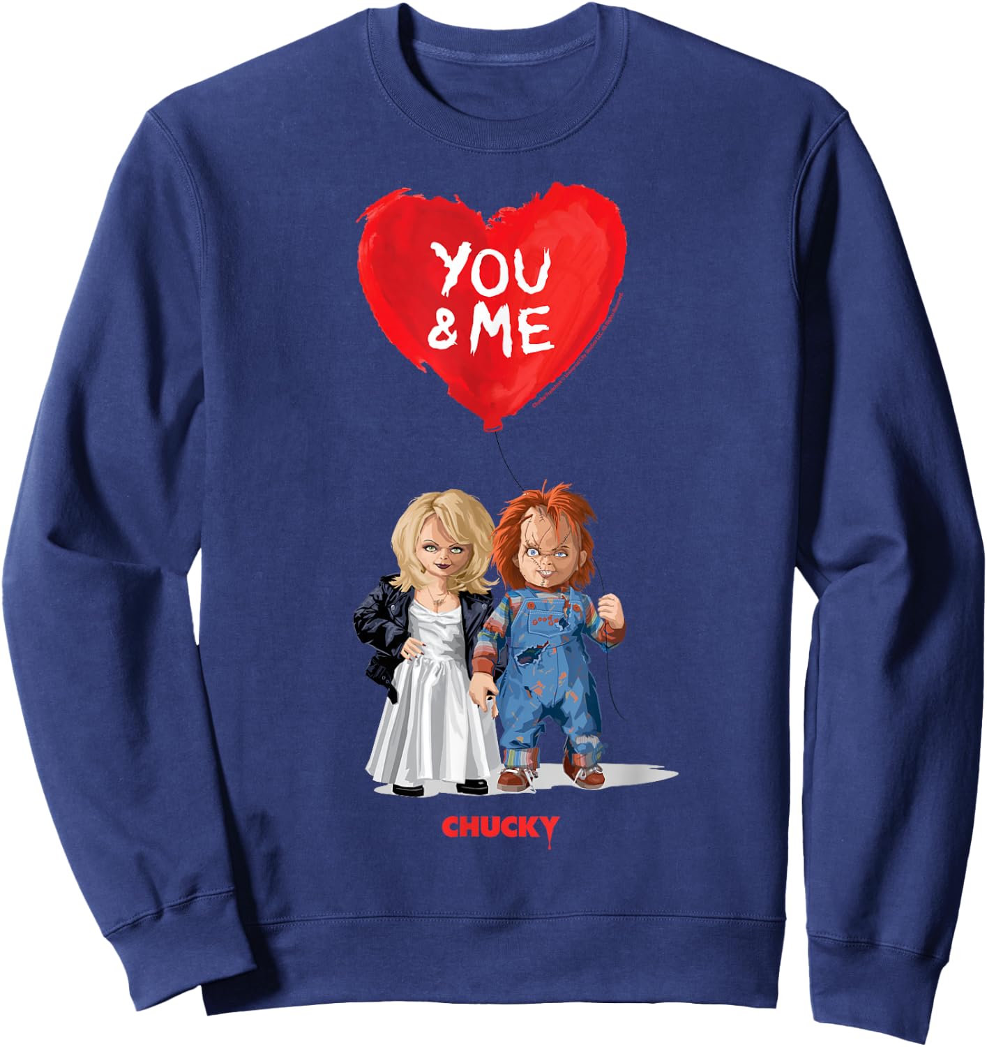 Chucky & Tiffany Blood Red Balloon Sweatshirt - Sweatshirt | Navy