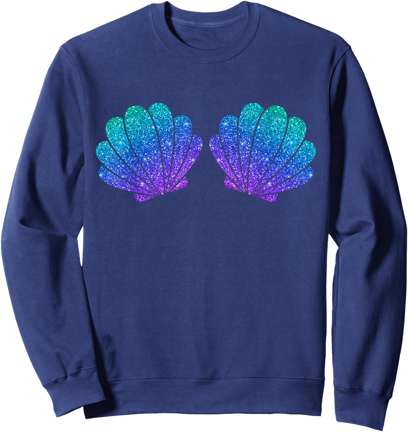 Mermaid Sea Shell Bra Costume Sweatshirt - Sweatshirt | Navy