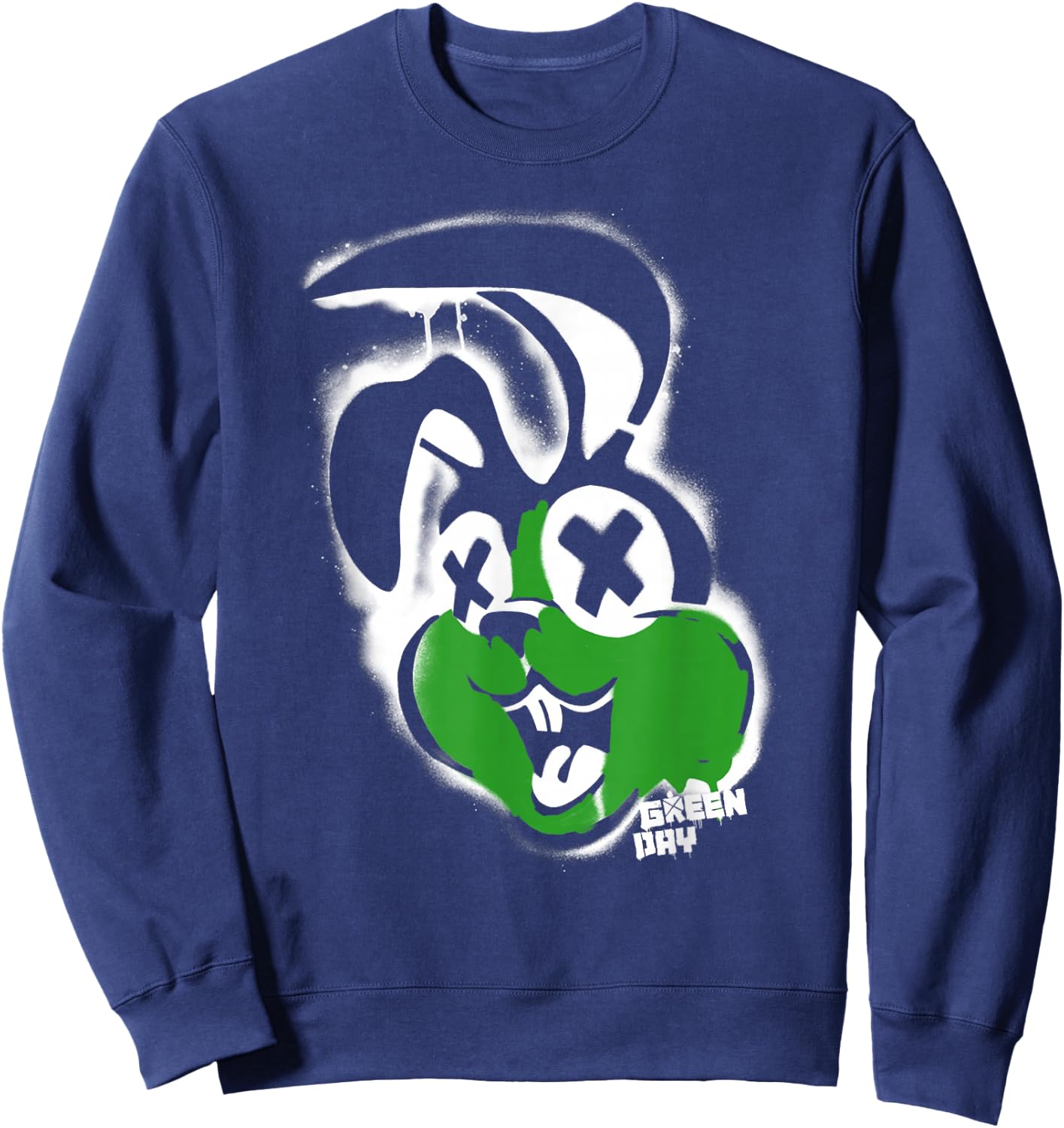 Green Day Awesome Bunny , black Sweatshirt - Sweatshirt | Navy