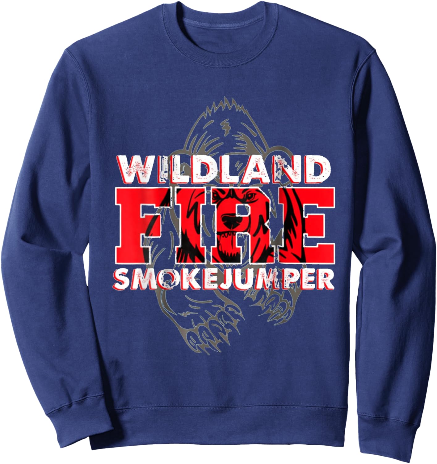 Vintage Design Fire Firefighter Smoke Jumper Rescue Sweatshirt - Sweatshirt | Navy