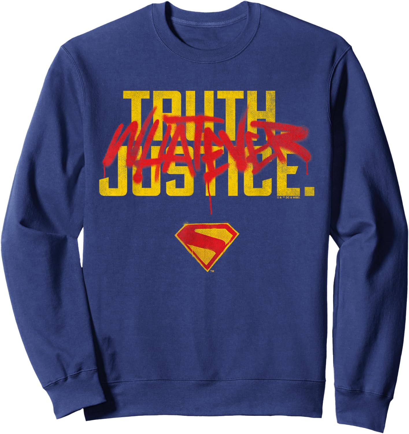 Supergirl 2026 Truth Justice Whatever Graffiti Sweatshirt - Sweatshirt | Navy