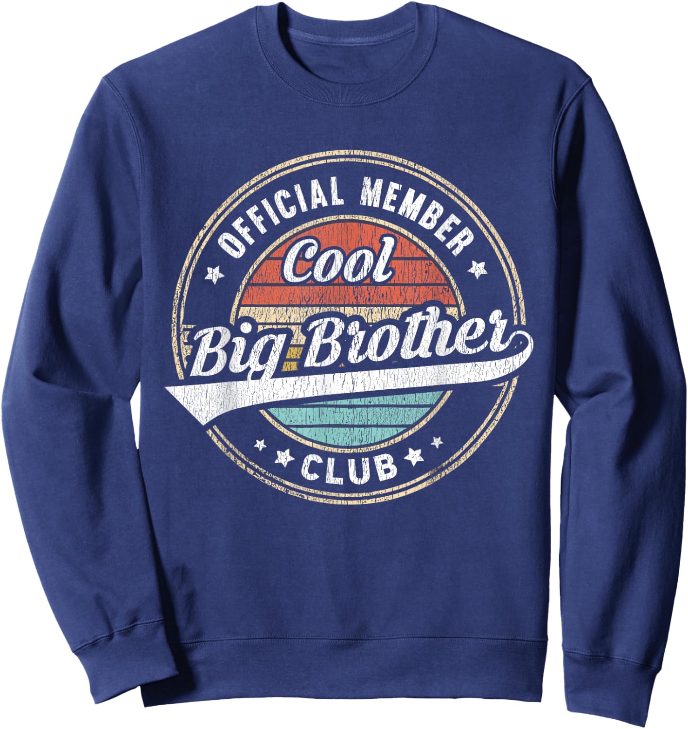 Official Member Cool Big Brother Club Funny Big Bro Sweatshirt - Sweatshirt | Navy