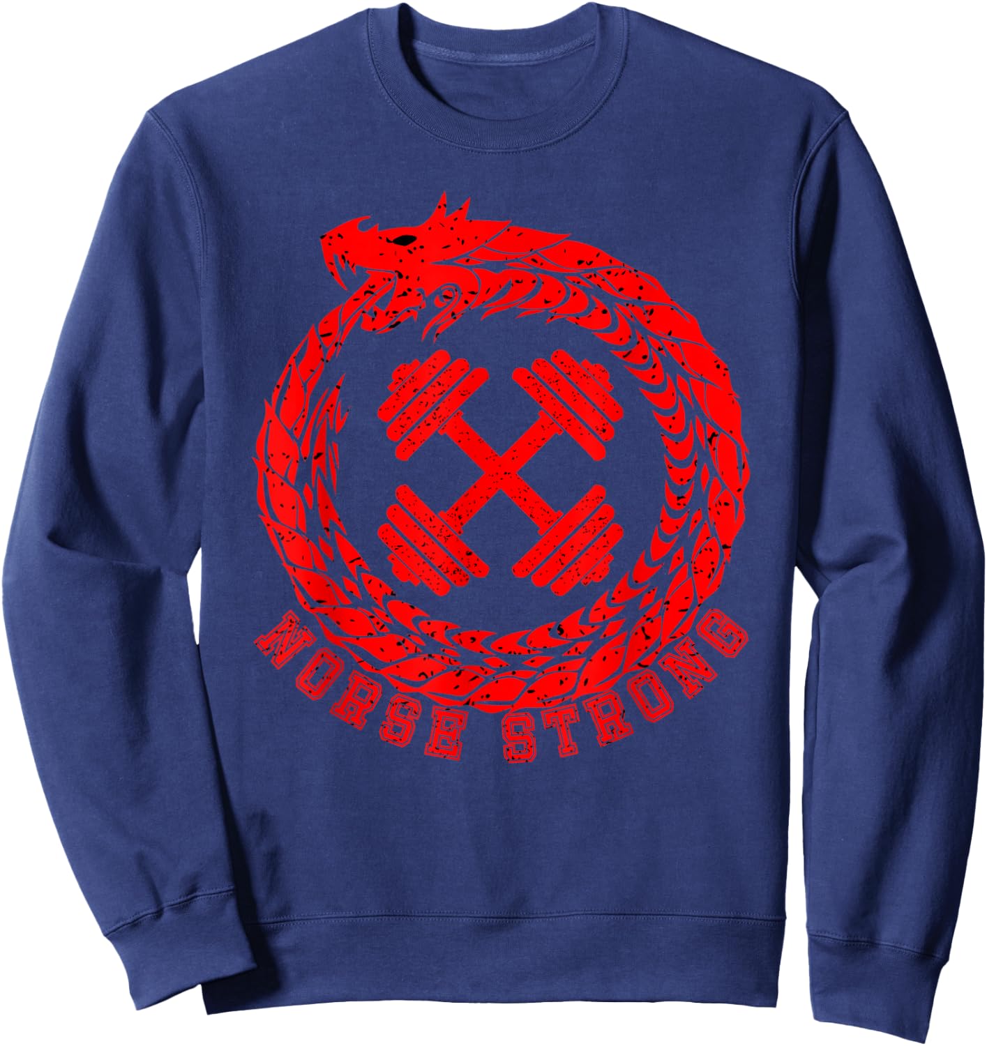 Norse Strong Scandinavian Bodybuilding PowerLifting Shirt Sweatshirt - Sweatshirt | Navy