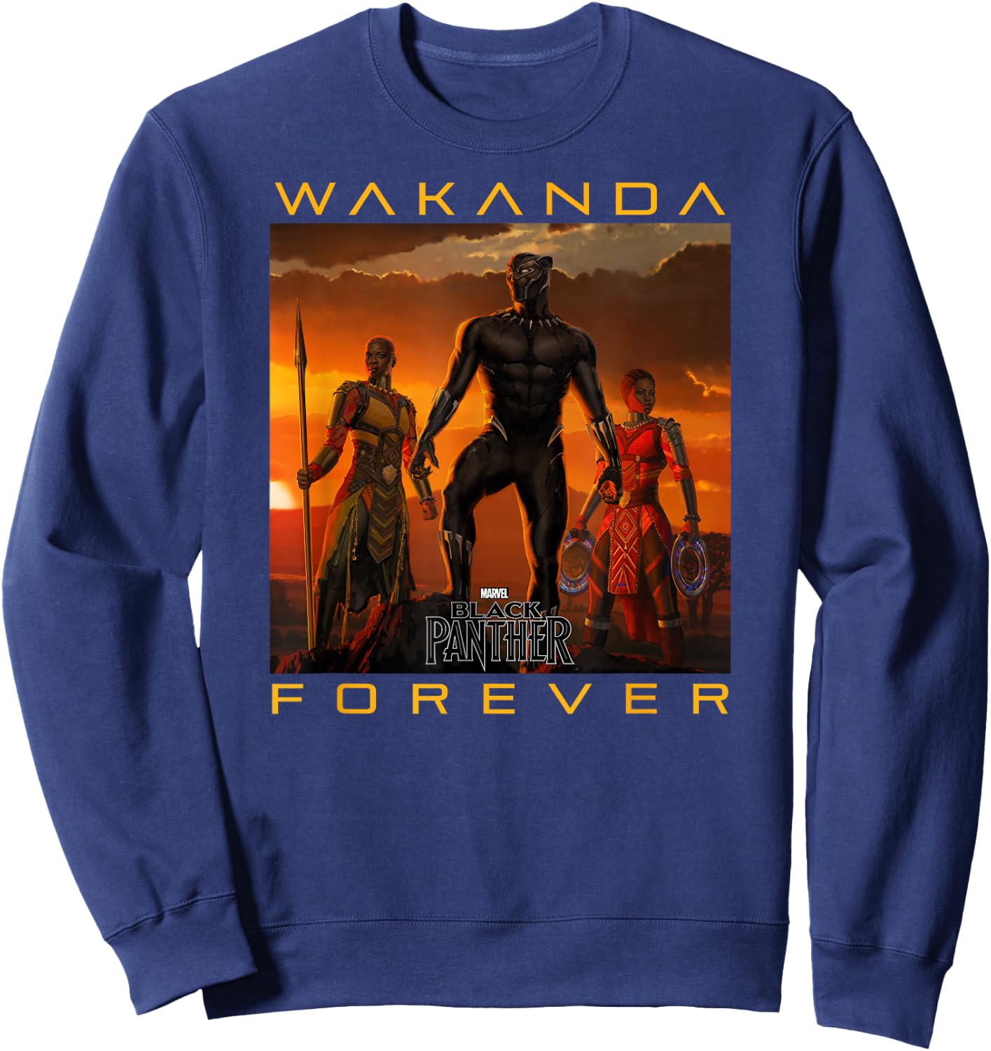 Marvel Black Panther Movie Wakanda Forever Small Sweatshirt - Sweatshirt | Navy